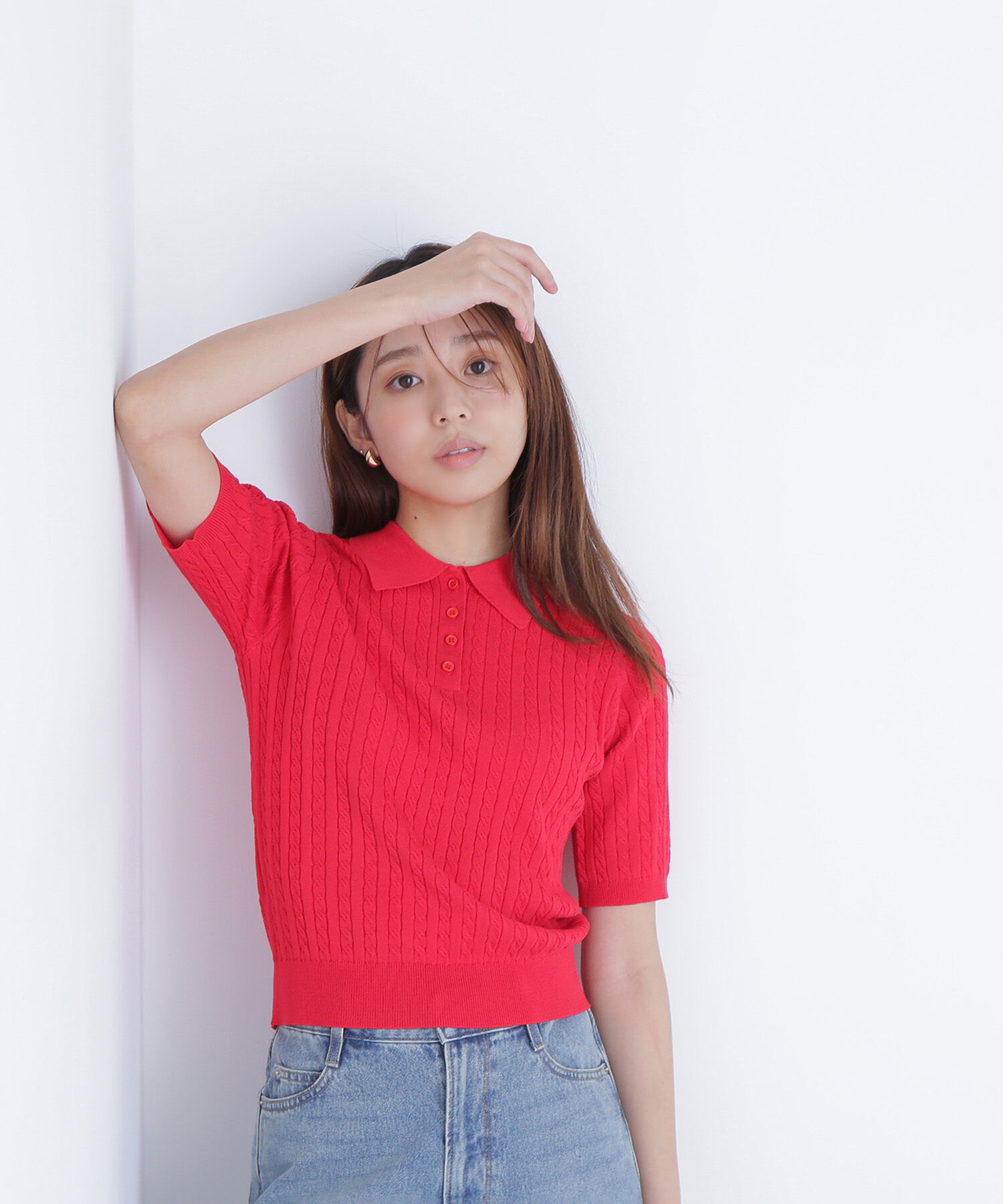  「ケーブルポロニット」|ニット・セーター|