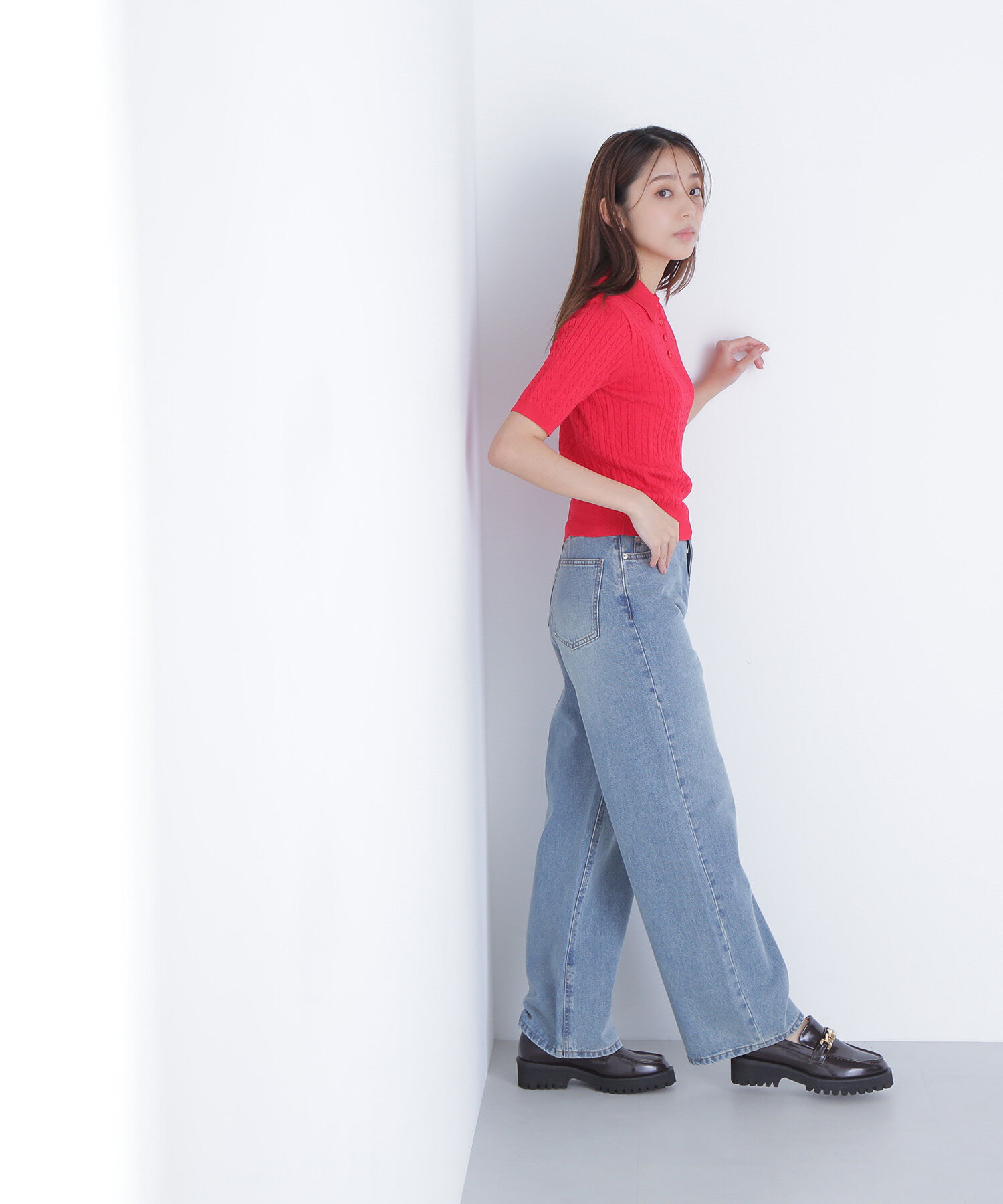  「ケーブルポロニット」|ニット・セーター|