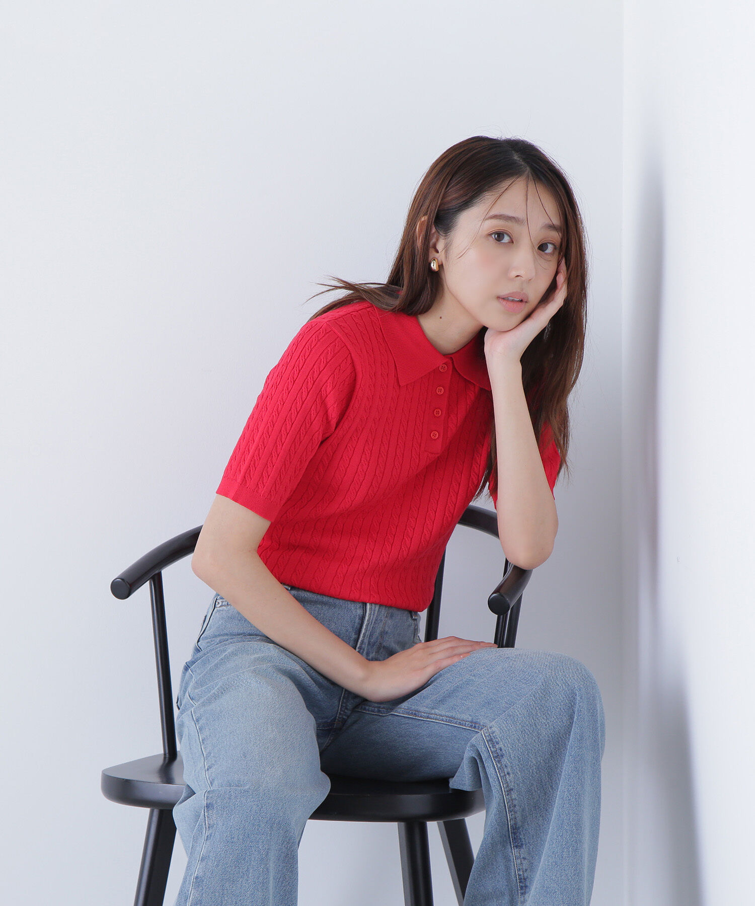  「ケーブルポロニット」|ニット・セーター|