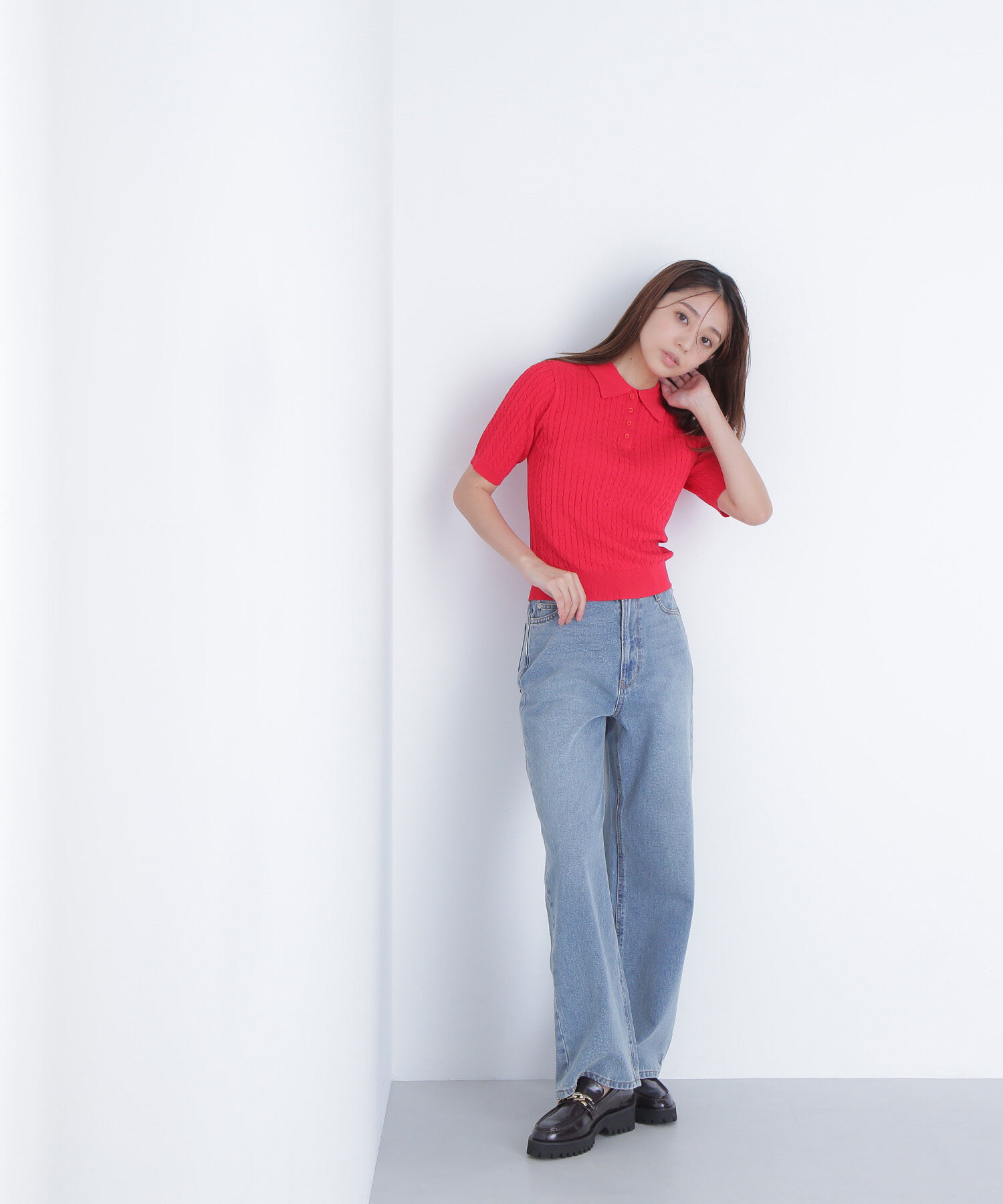  「ケーブルポロニット」|ニット・セーター|