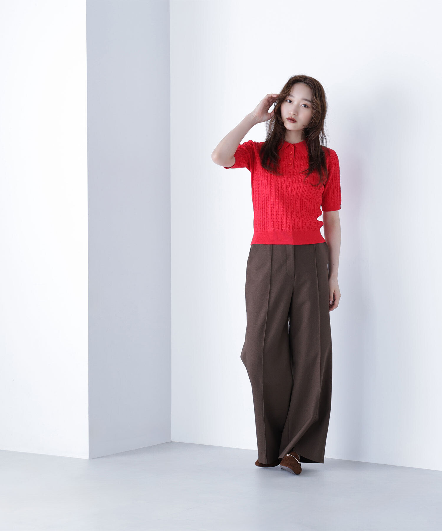  「ケーブルポロニット」|ニット・セーター|