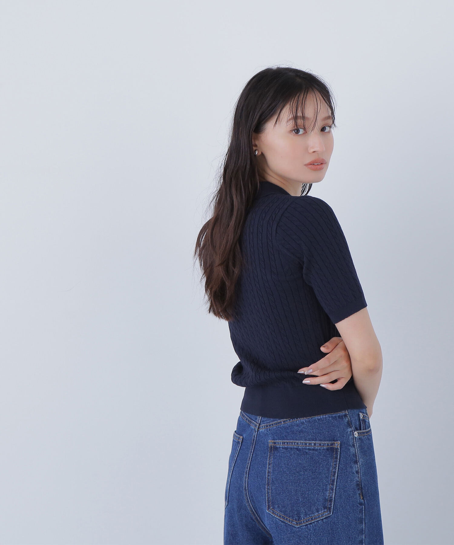  「ケーブルポロニット」|ニット・セーター|