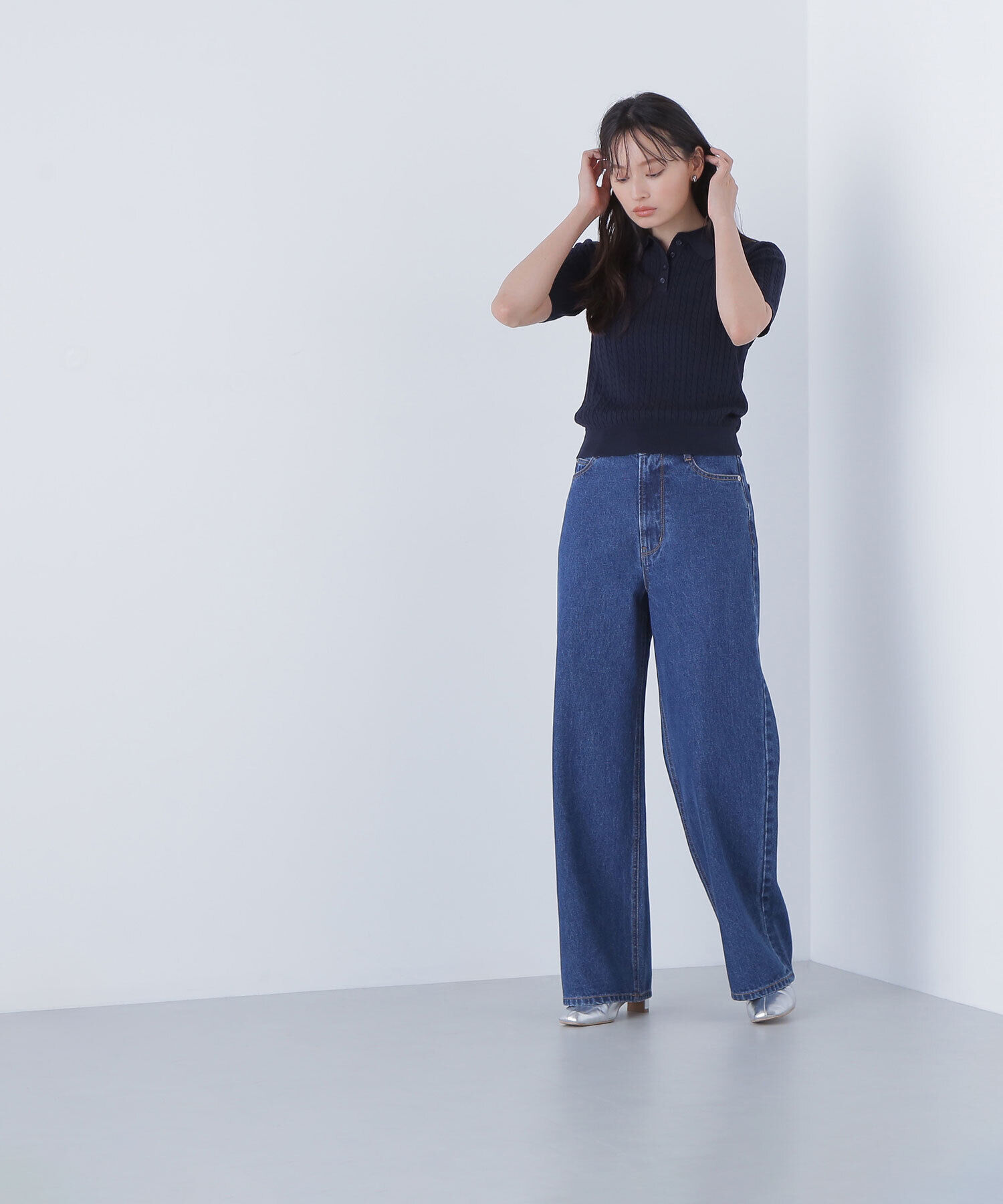  「ケーブルポロニット」|ニット・セーター|