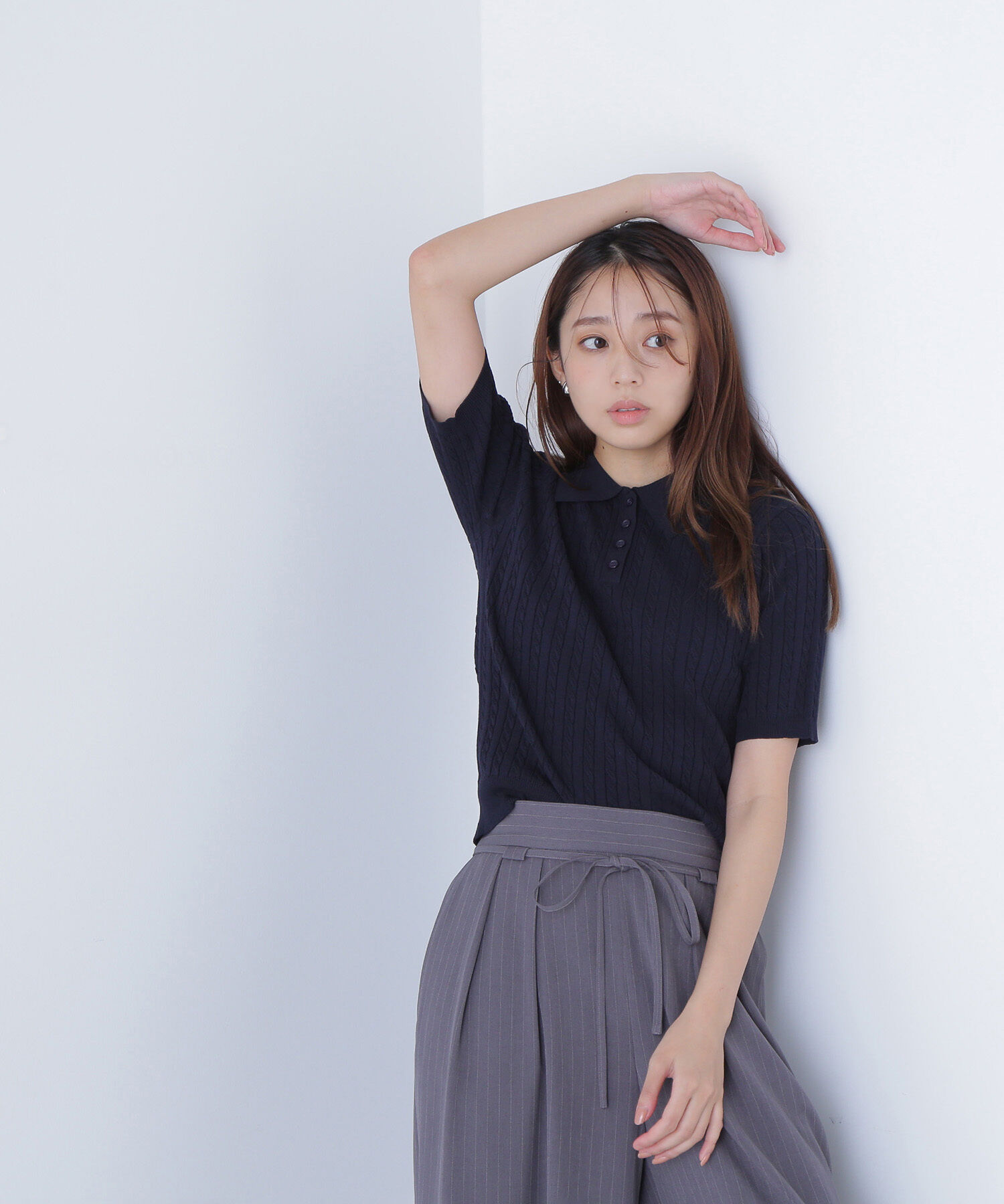  「ケーブルポロニット」|ニット・セーター|