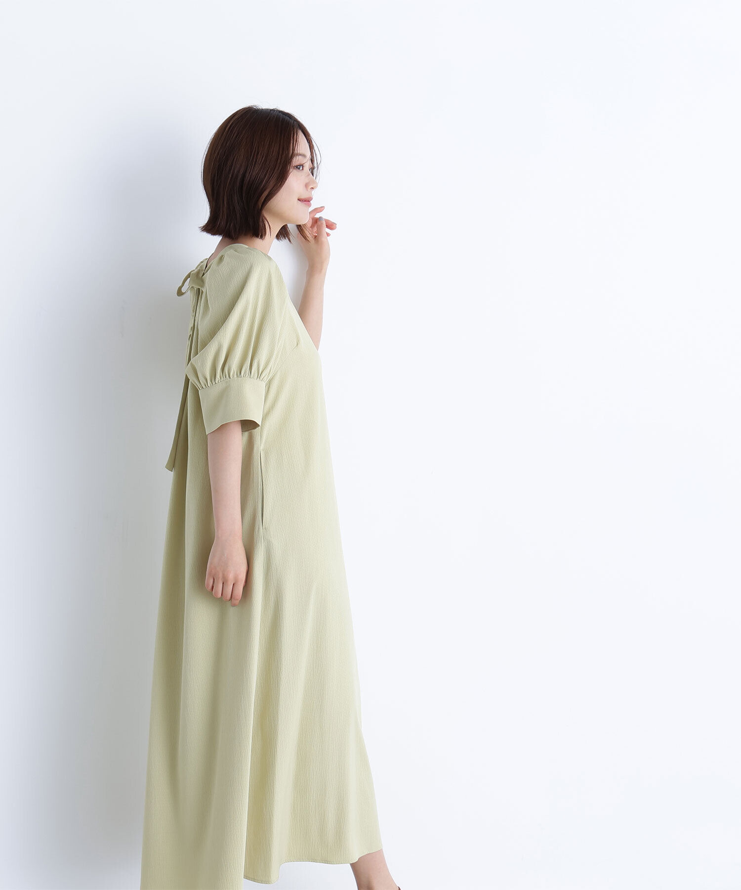  「バックリボンリラクシーワンピース」|ワンピース|