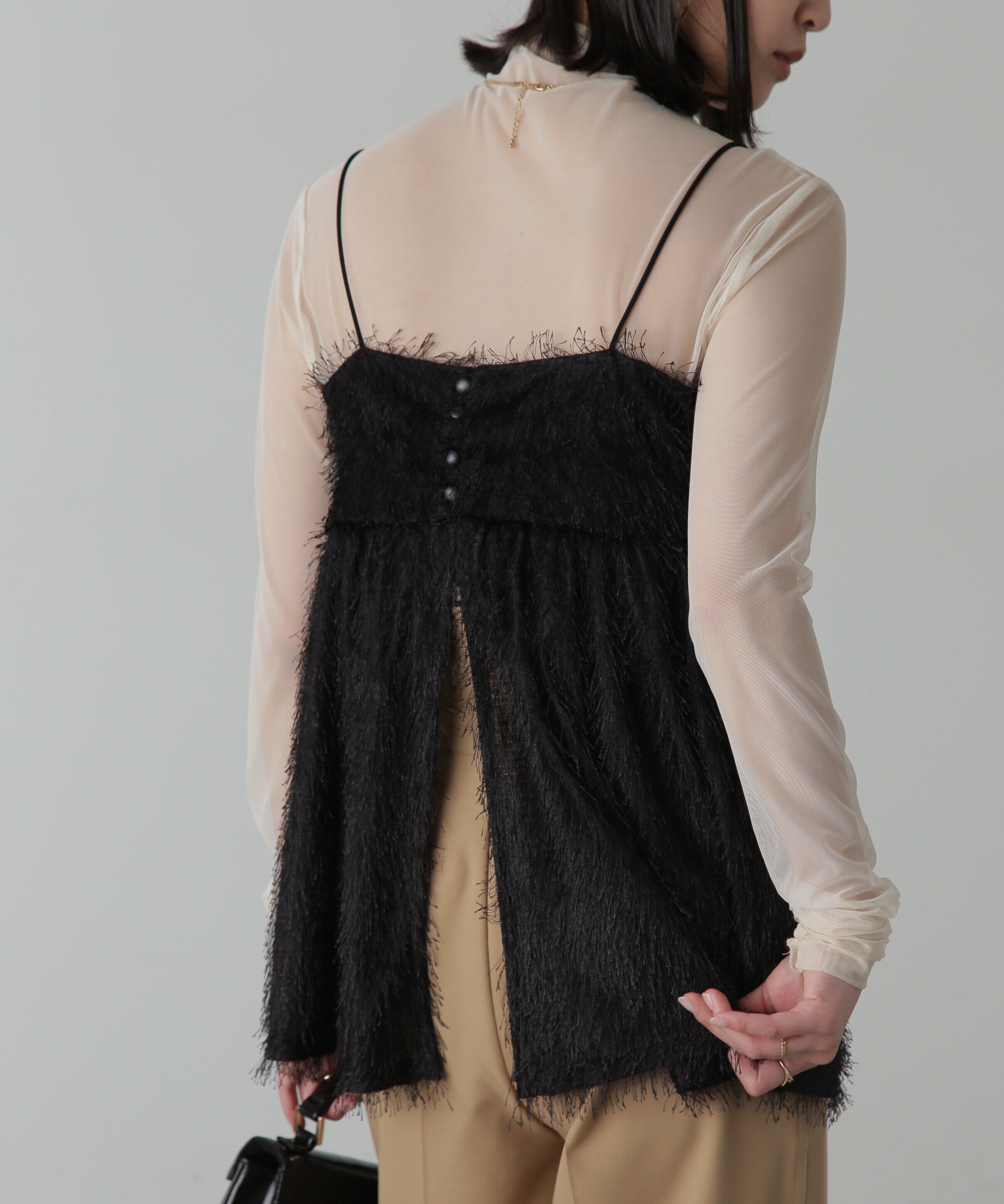  「前後2Wayシャギービスチェ」|シャツ・ブラウス|