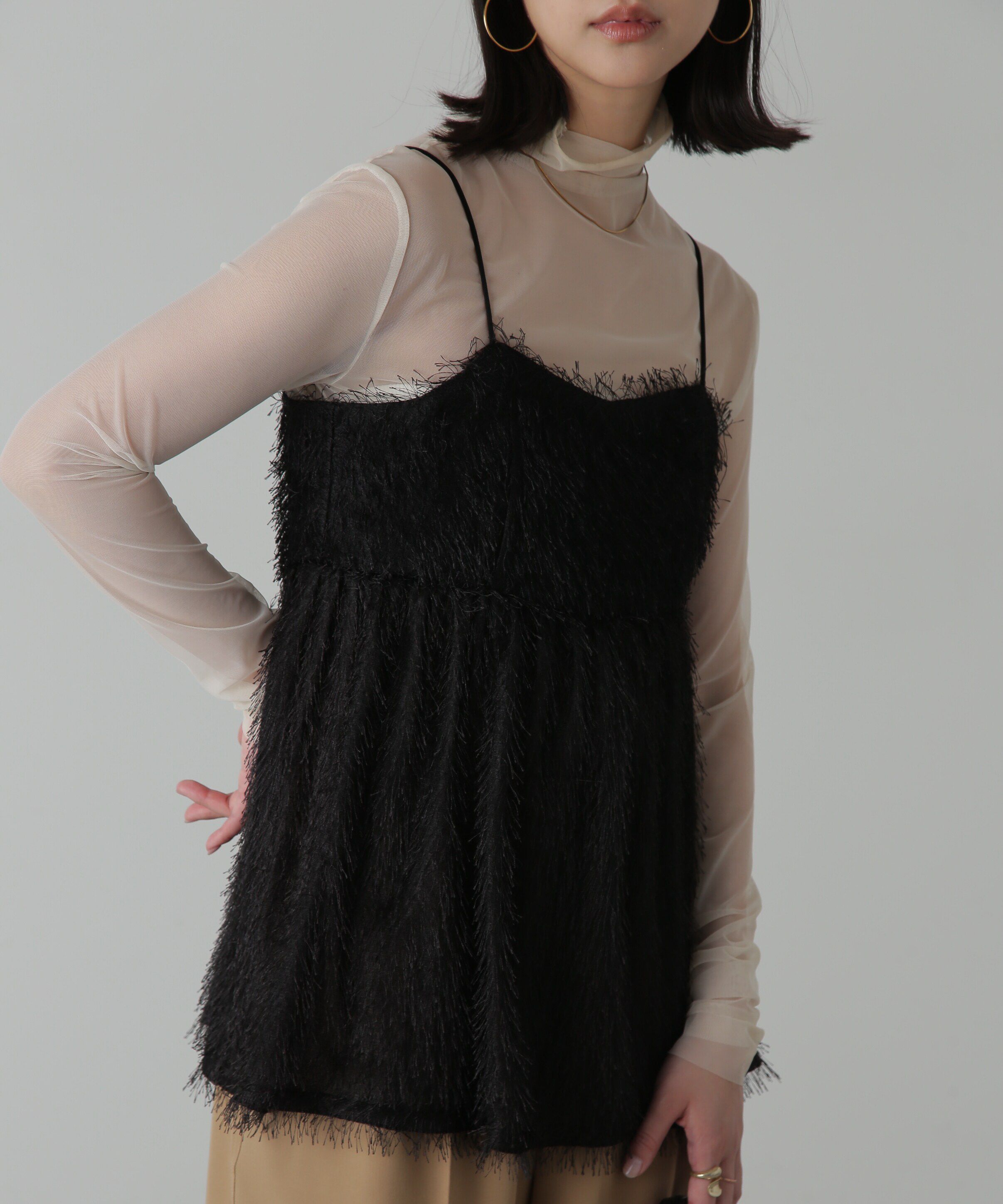  「前後2Wayシャギービスチェ」|シャツ・ブラウス|