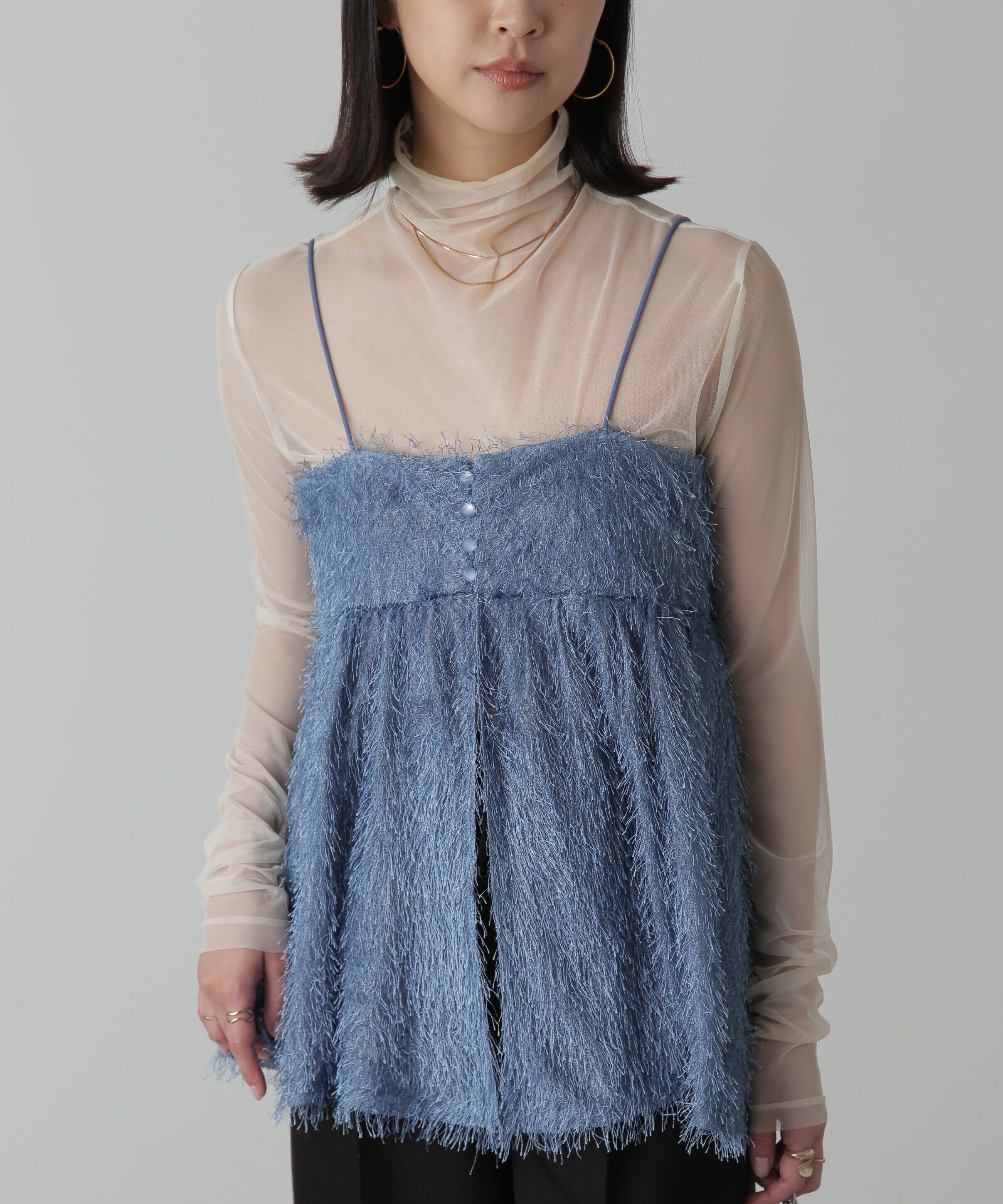  「前後2Wayシャギービスチェ」|シャツ・ブラウス|