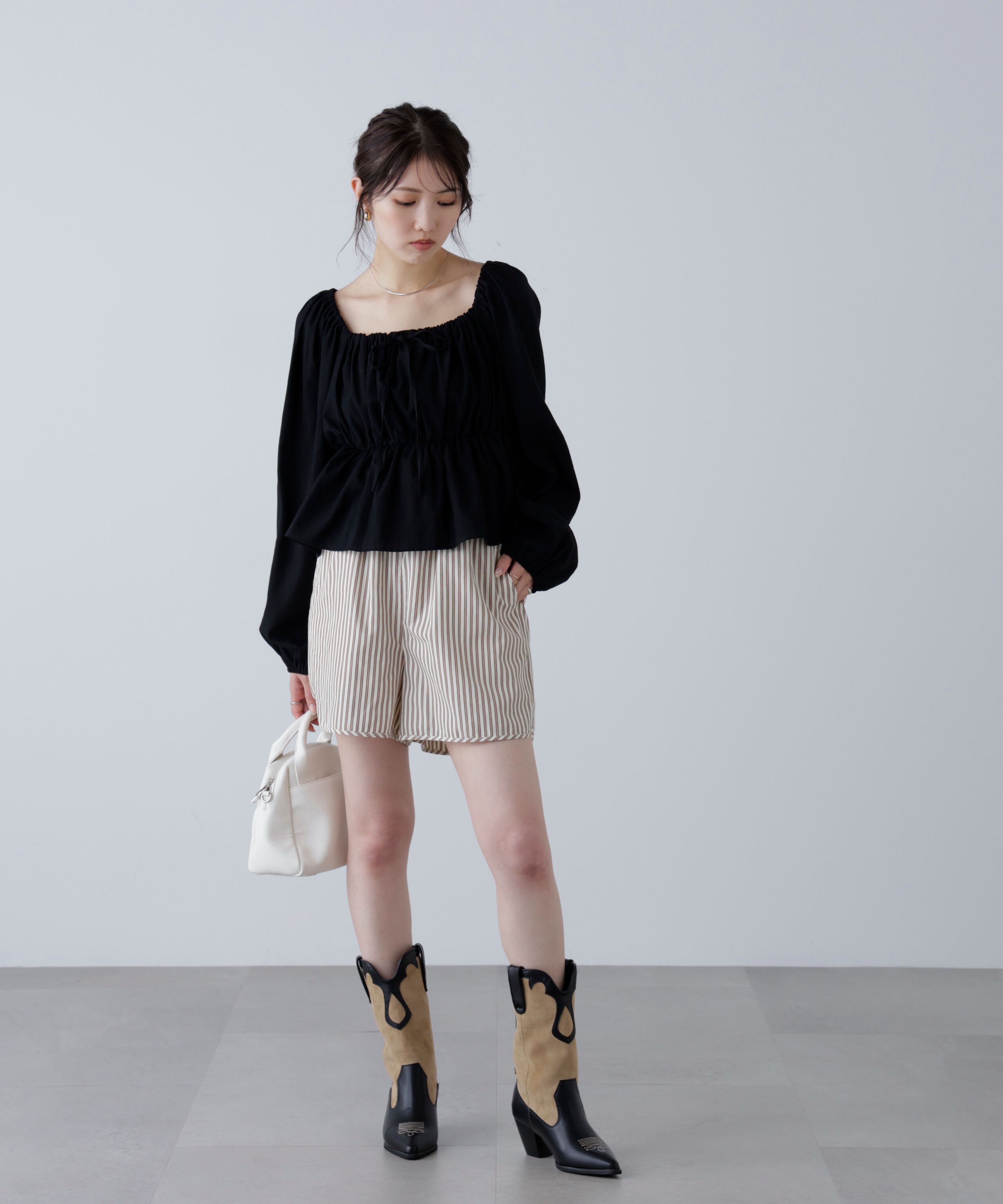  「ペプラムスクエアネックブラウス」|シャツ・ブラウス|