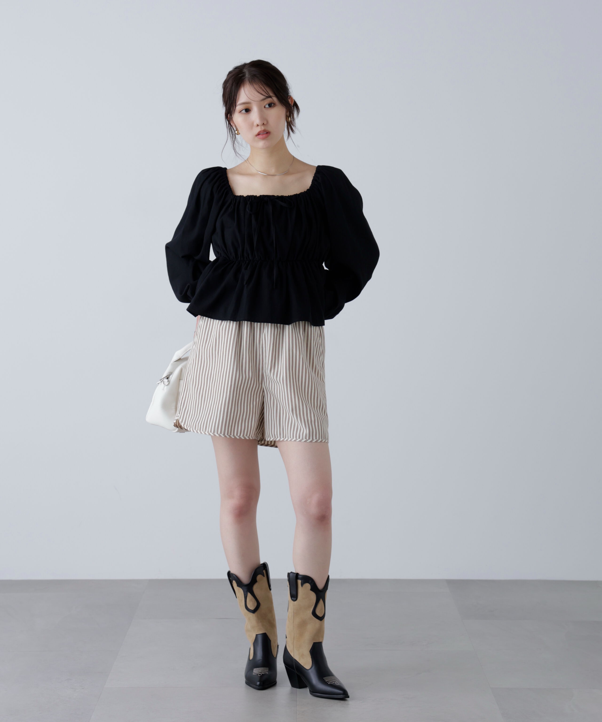  「ペプラムスクエアネックブラウス」|シャツ・ブラウス|