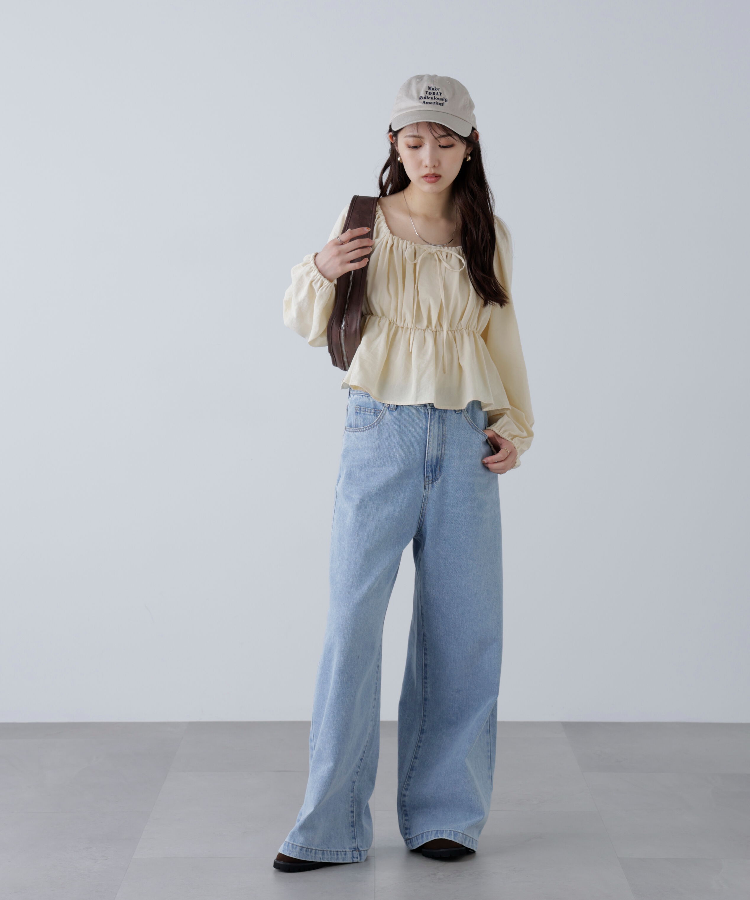  「ペプラムスクエアネックブラウス」|シャツ・ブラウス|