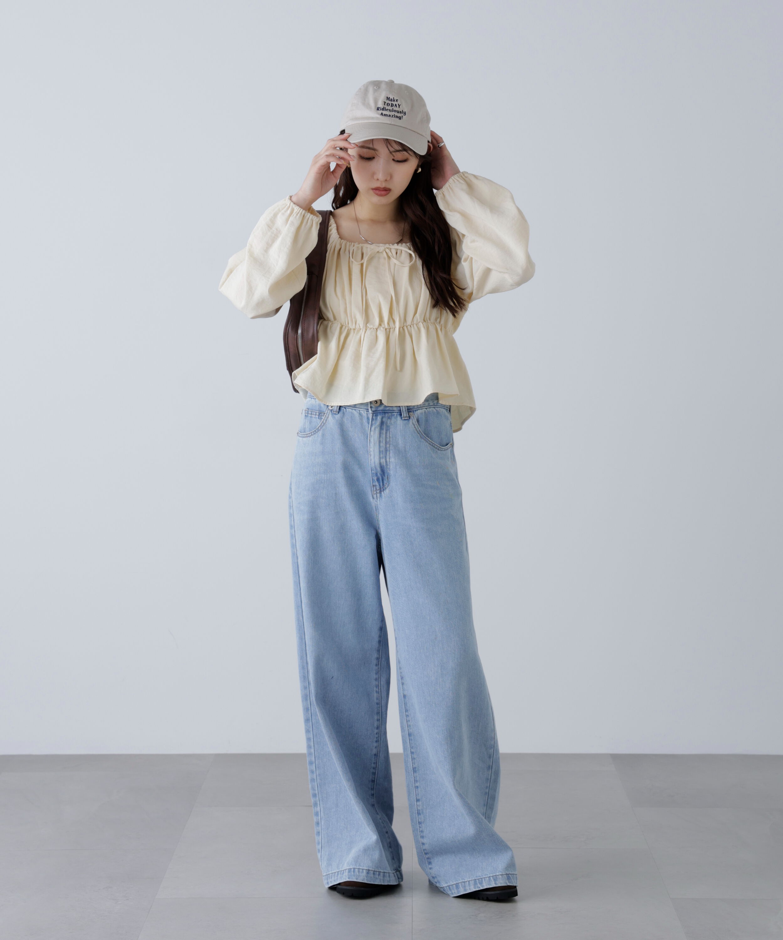  「ペプラムスクエアネックブラウス」|シャツ・ブラウス|