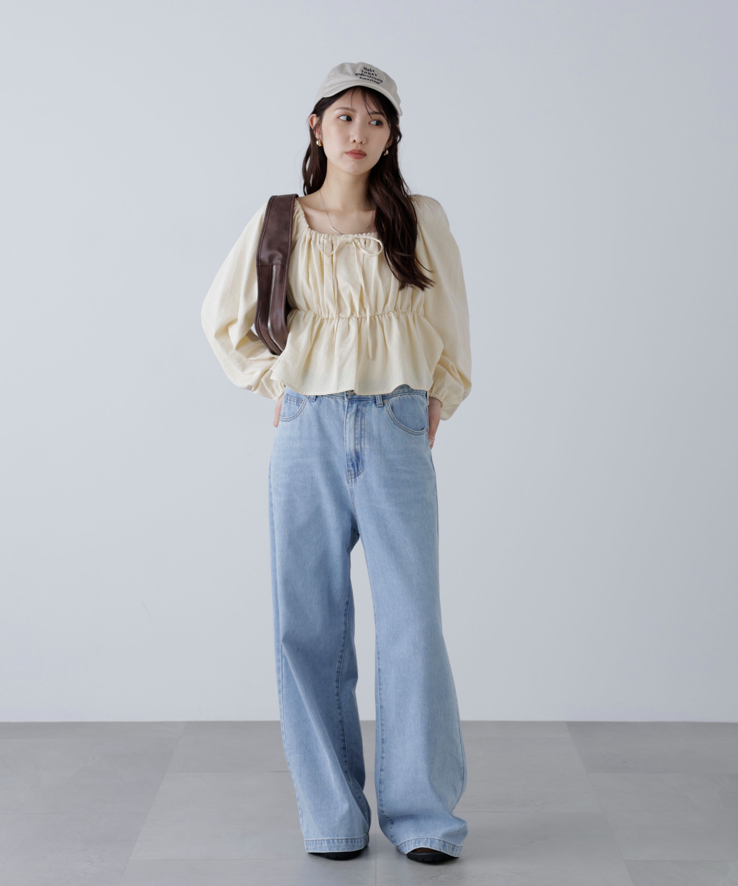  「ペプラムスクエアネックブラウス」|シャツ・ブラウス|