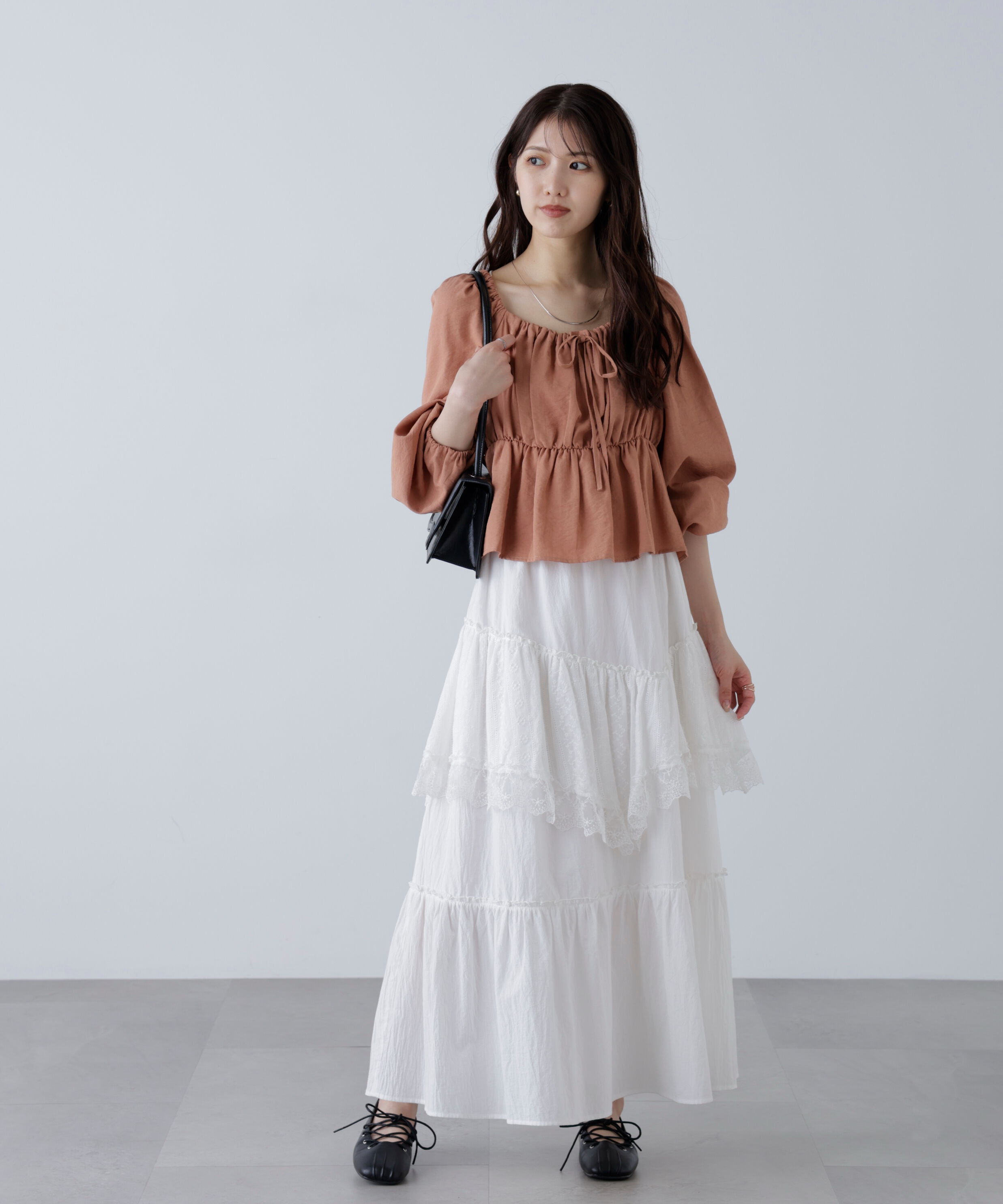  「ペプラムスクエアネックブラウス」|シャツ・ブラウス|