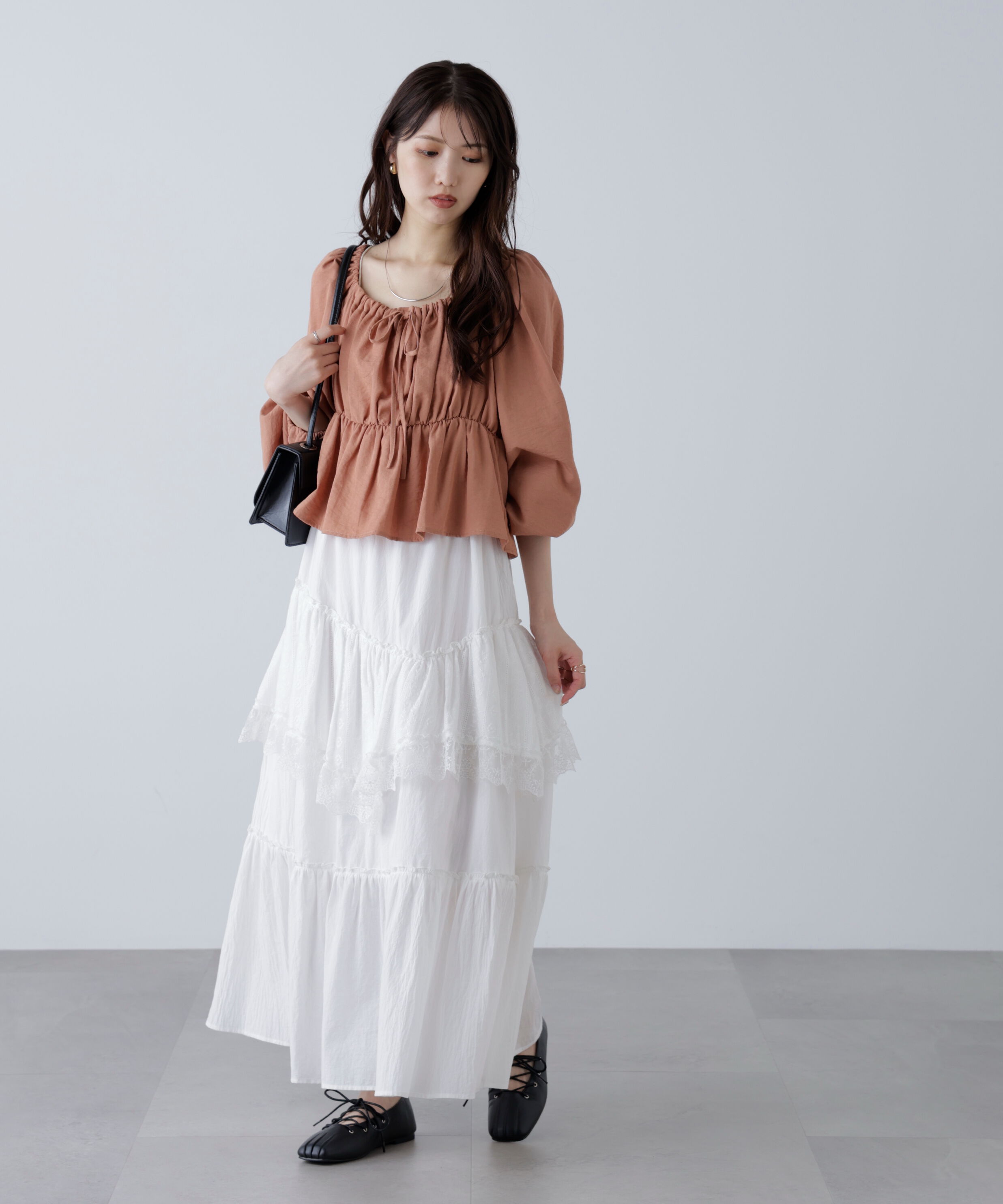  「ペプラムスクエアネックブラウス」|シャツ・ブラウス|