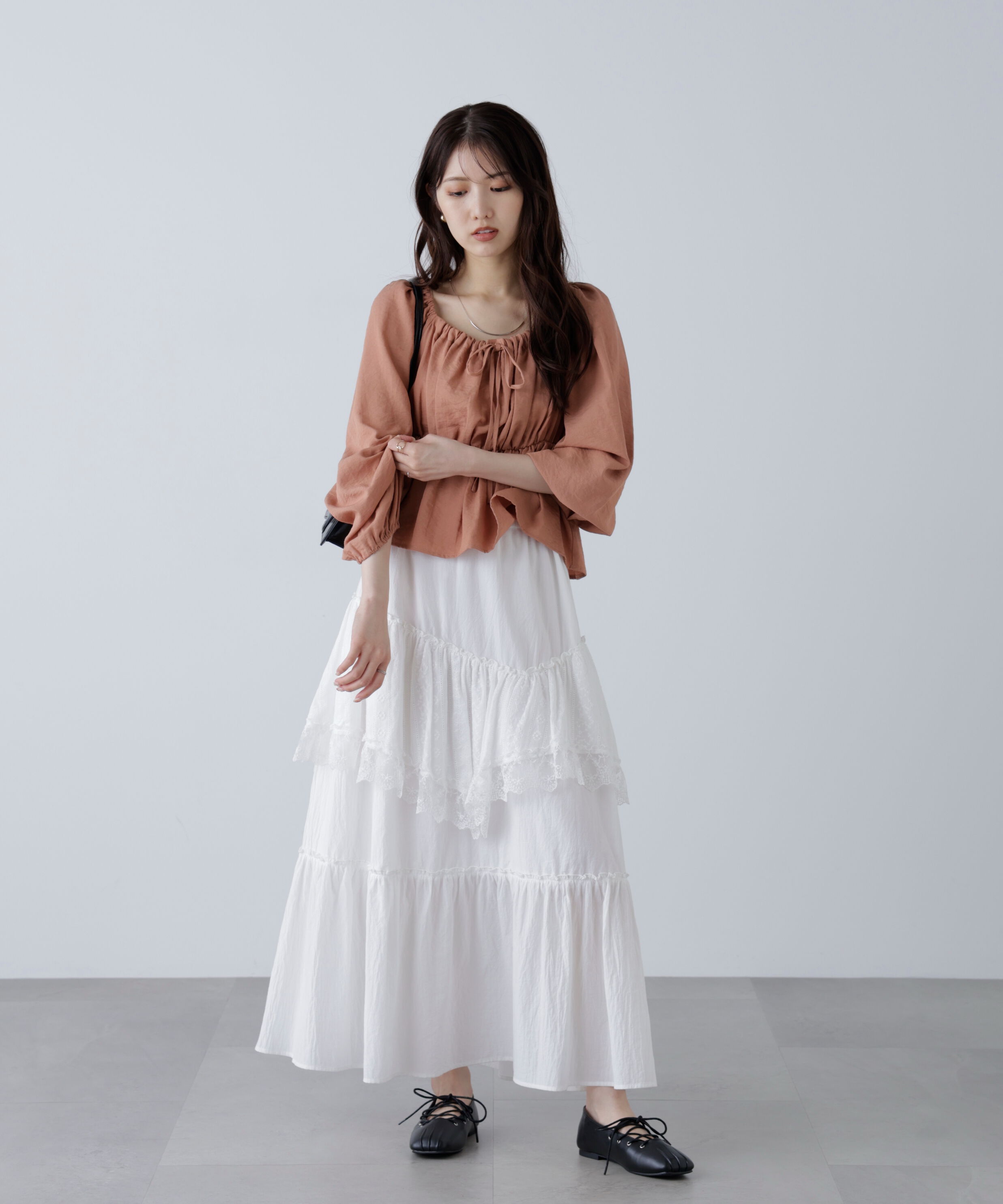  「ペプラムスクエアネックブラウス」|シャツ・ブラウス|