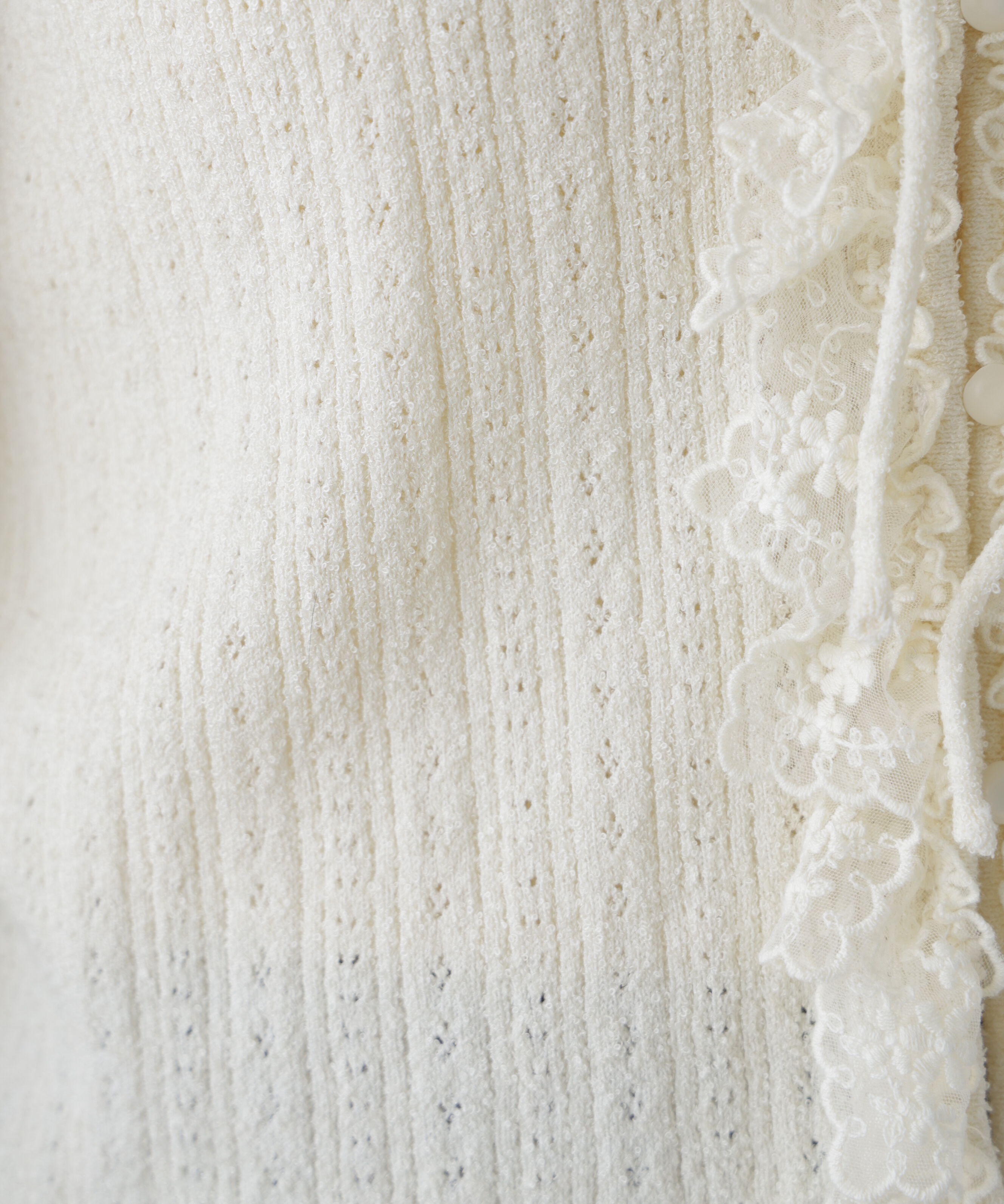  「ミニブークレーフリルレースカーディガン」|ニット・セーター|