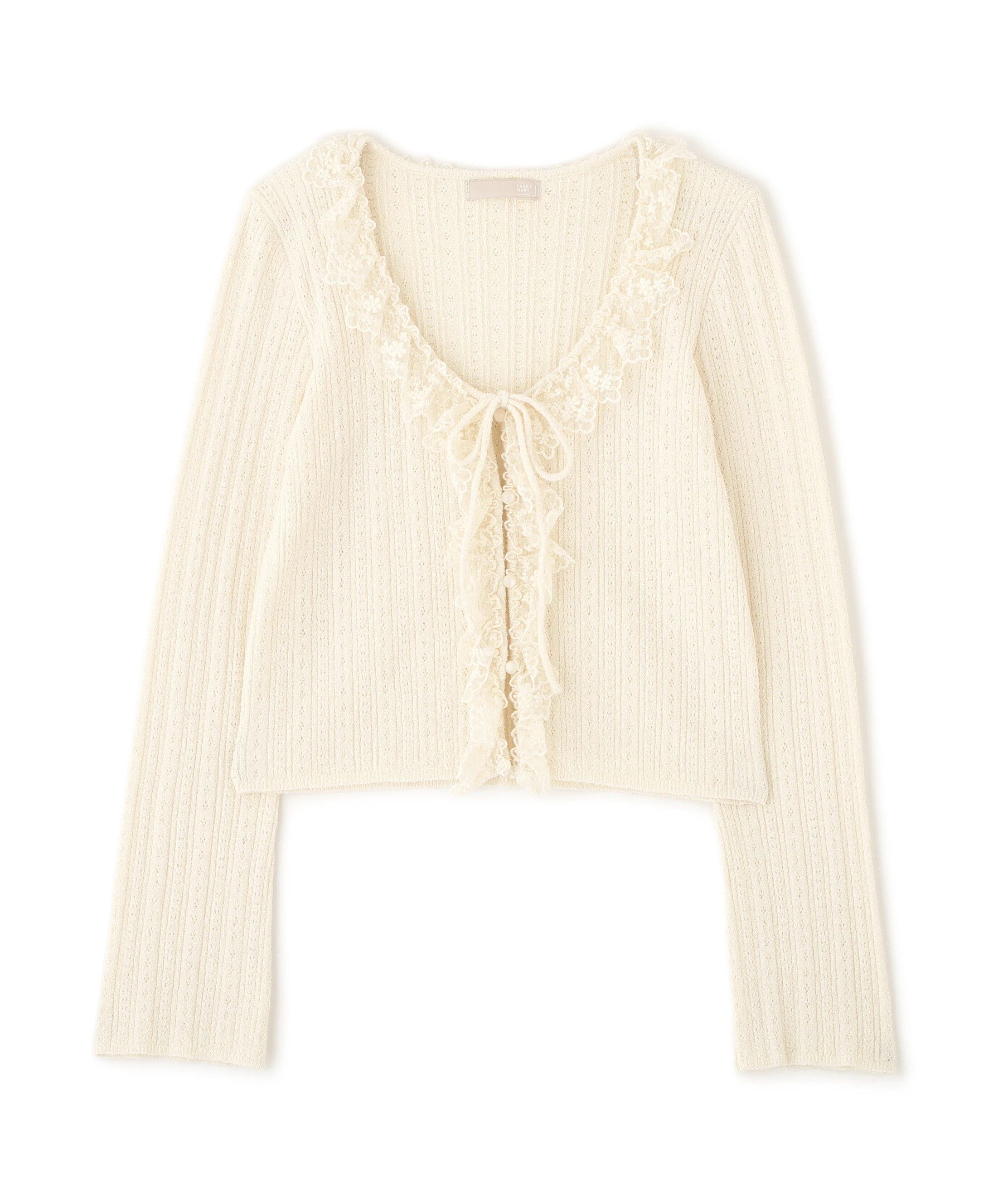  「ミニブークレーフリルレースカーディガン」|ニット・セーター|