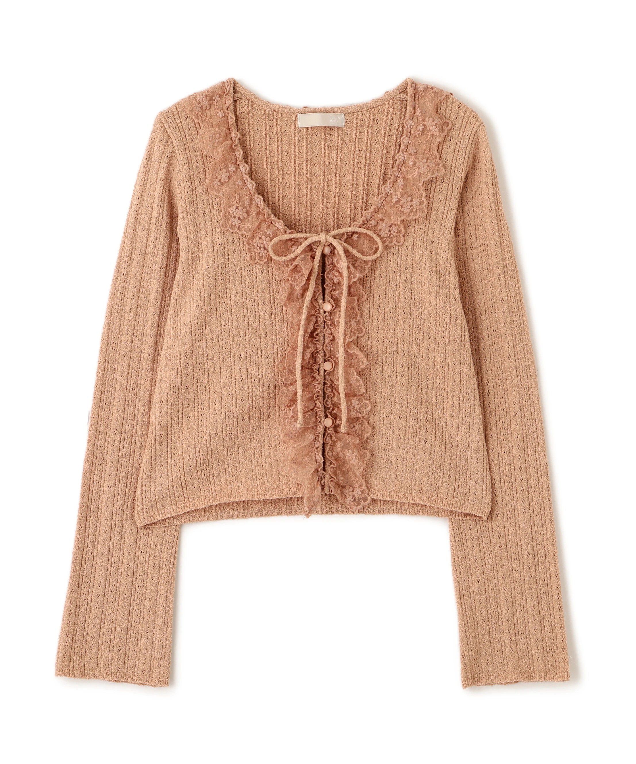  「ミニブークレーフリルレースカーディガン」|ニット・セーター|