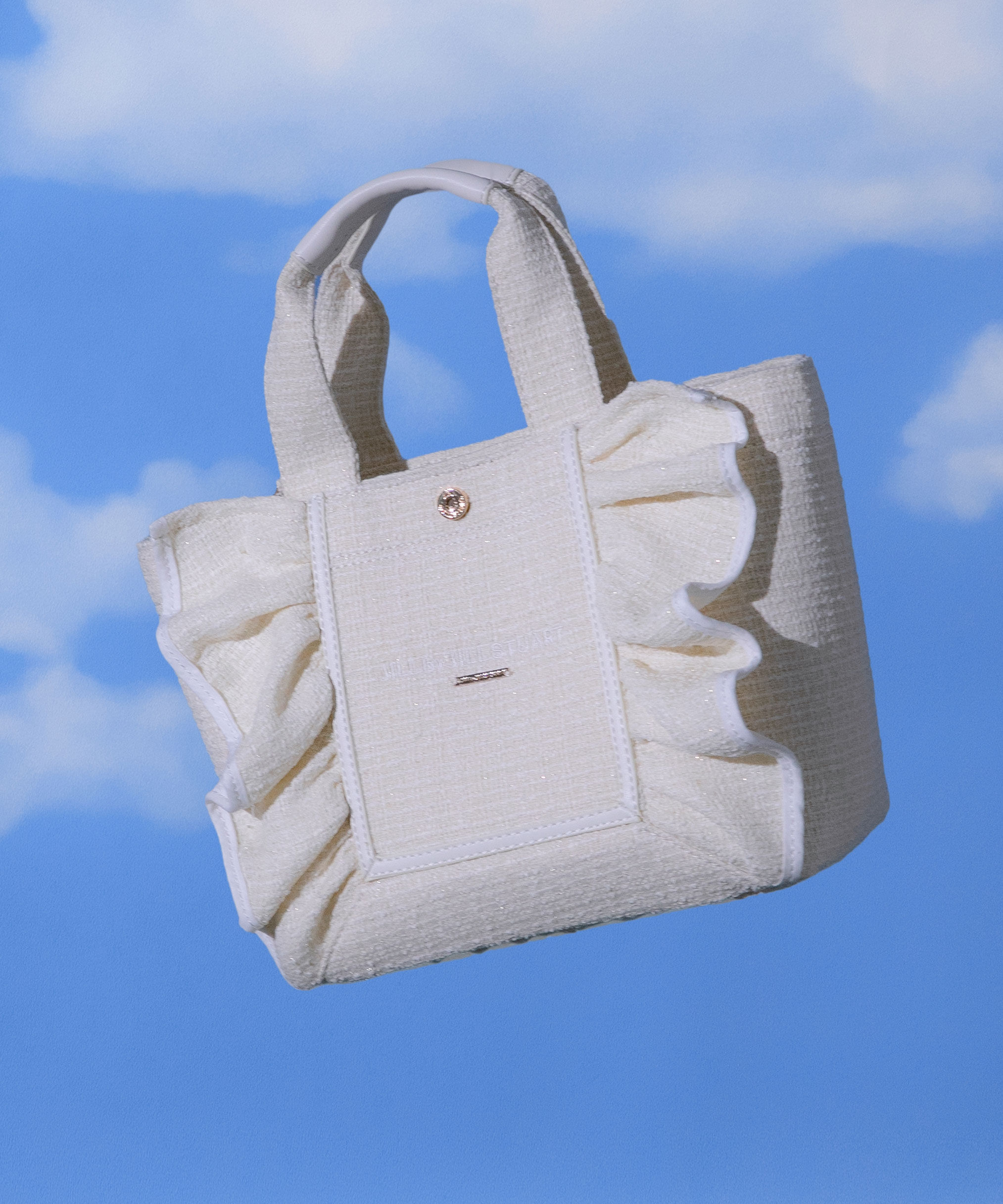  「パステルツイードフレームフリルトートバッグ」|その他|