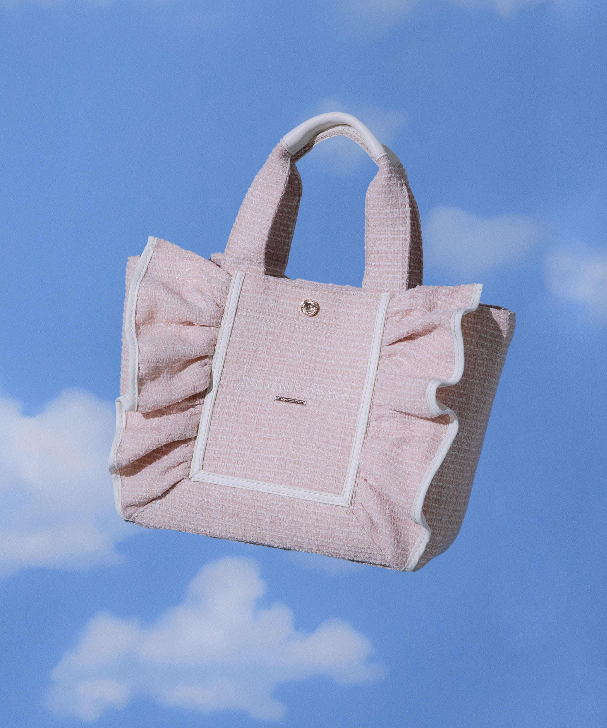  「パステルツイードフレームフリルトートバッグ」|その他|