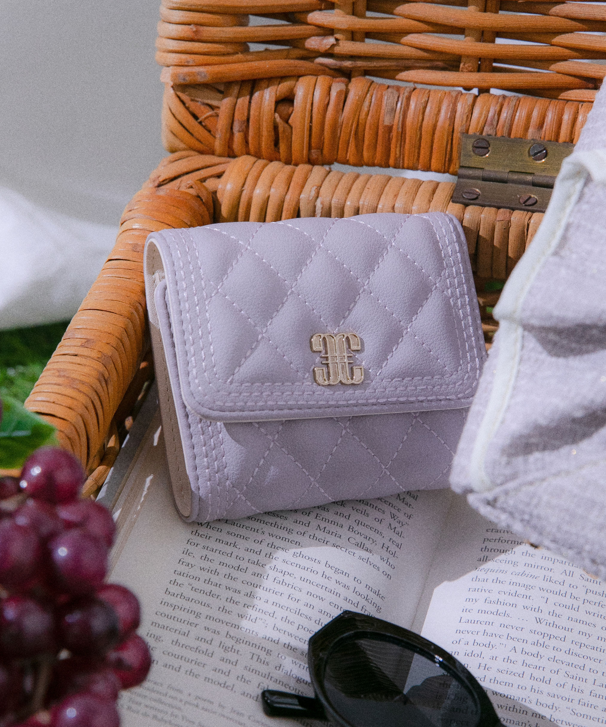  「リンクJクラシカルキルトミニウォレット」|財布|ラベンダー