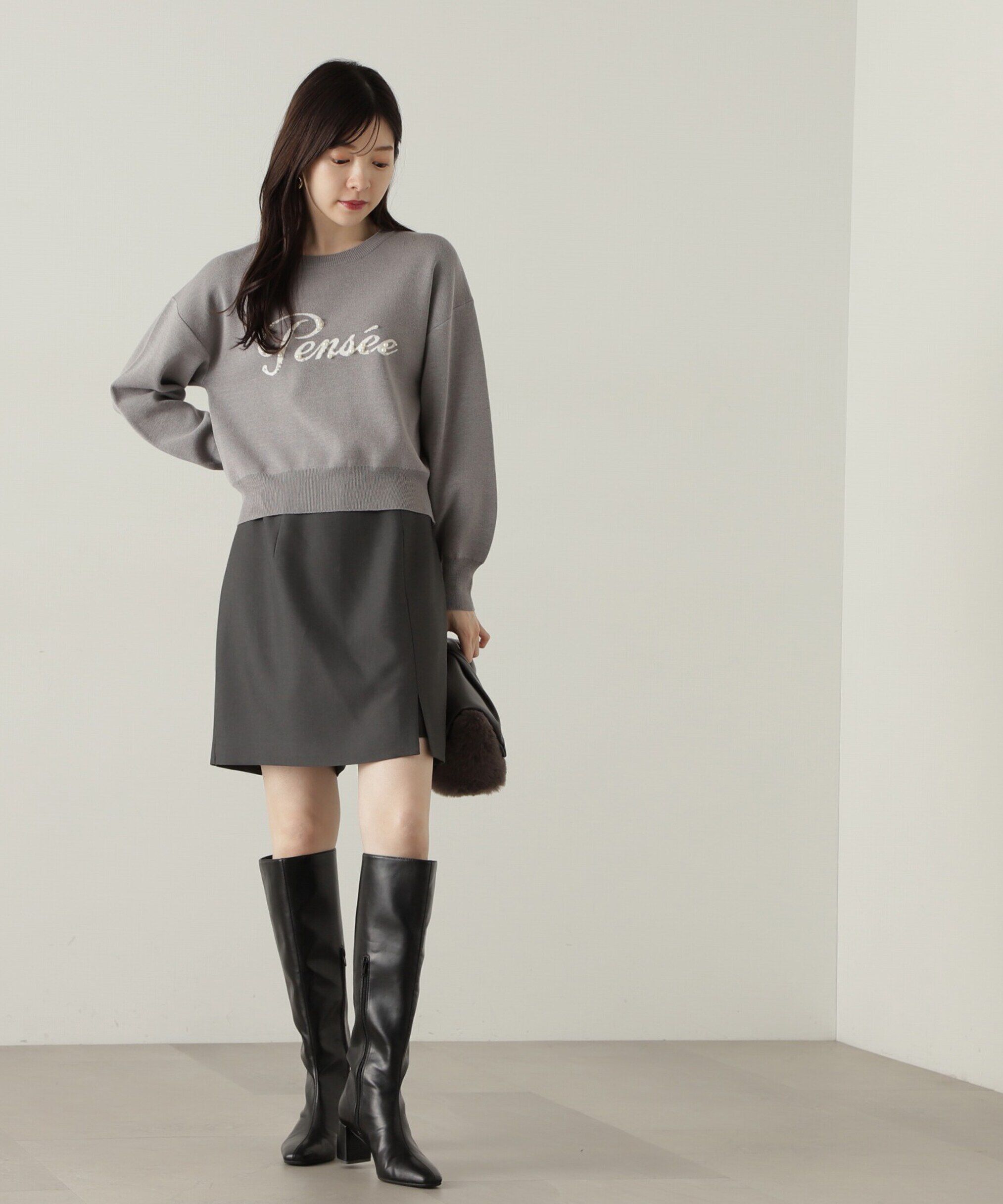 PROPORTION BODY DRESSING「パールロゴニット　WEB限定カラー：ブラウン　24AW」|ニット・セーター|