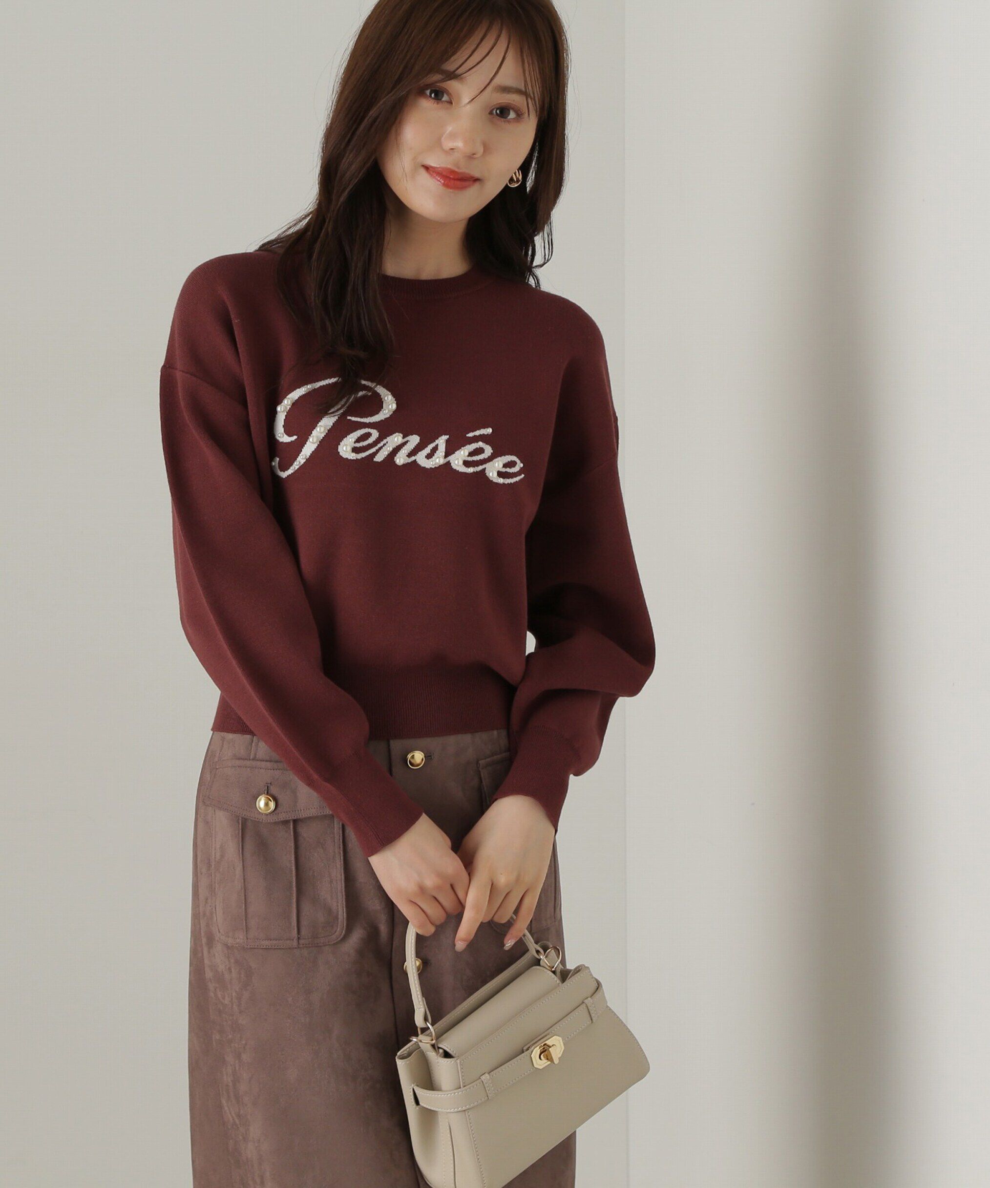 PROPORTION BODY DRESSING「パールロゴニット　WEB限定カラー：ブラウン　24AW」|ニット・セーター|