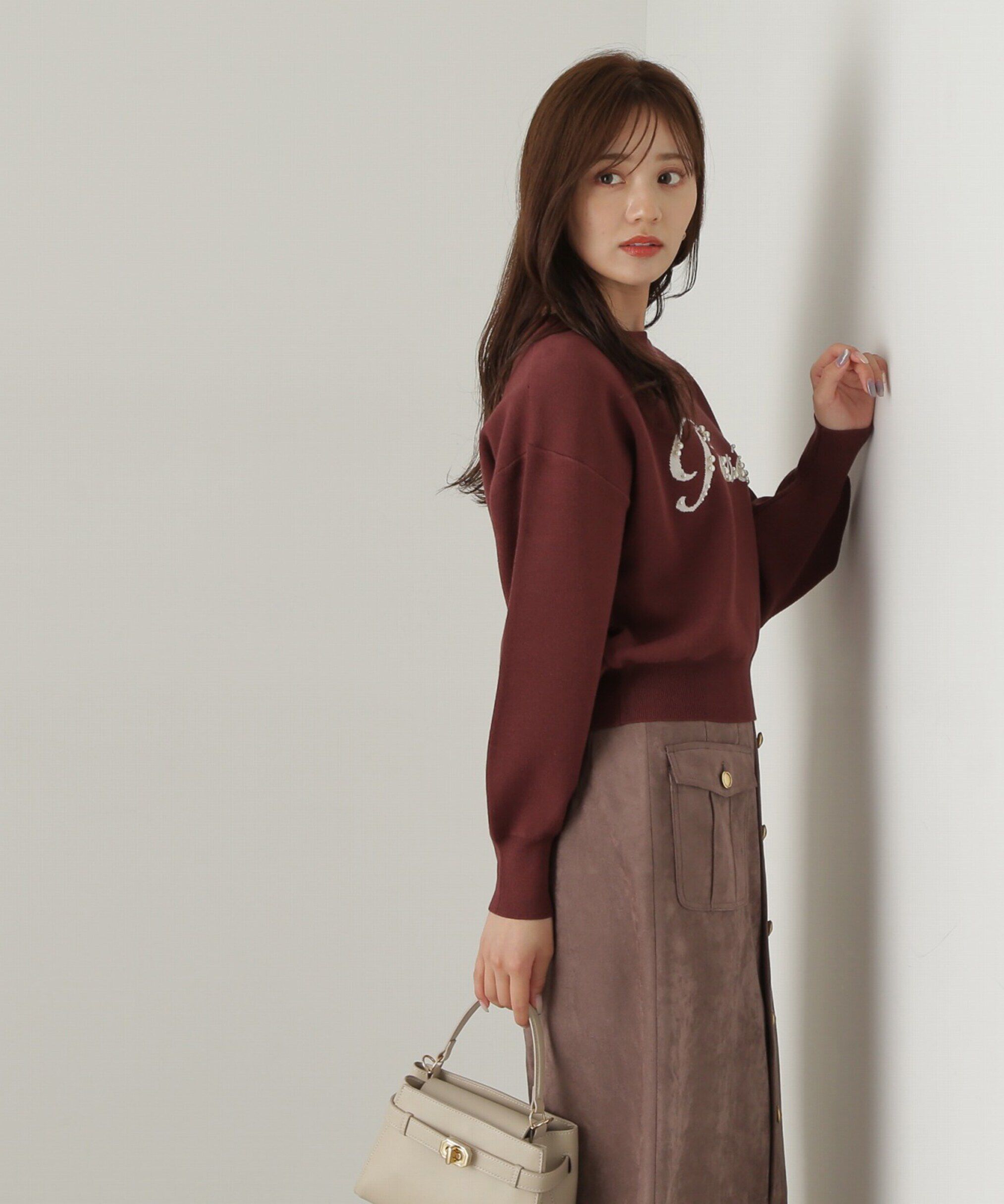 PROPORTION BODY DRESSING「パールロゴニット　WEB限定カラー：ブラウン　24AW」|ニット・セーター|