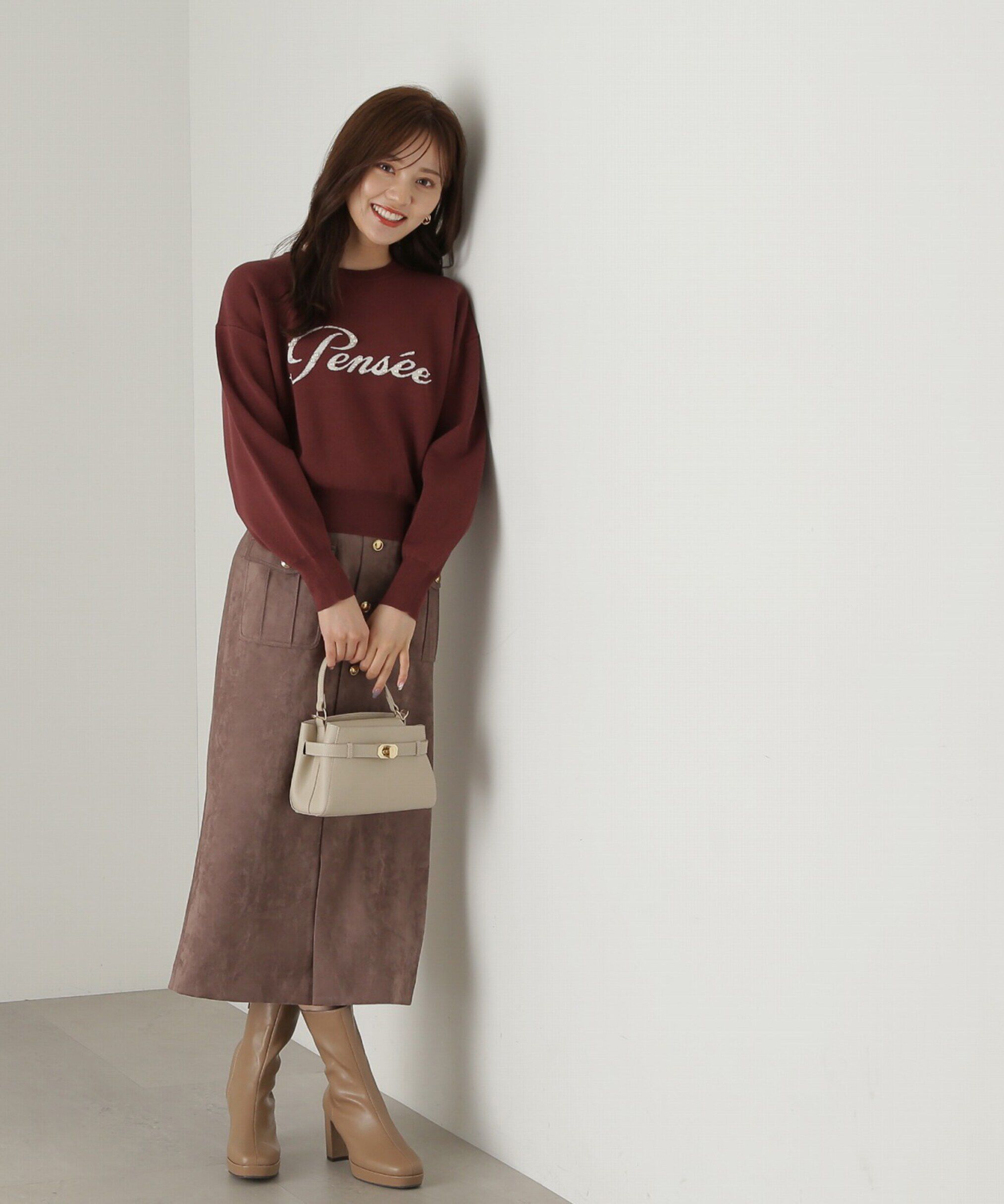 PROPORTION BODY DRESSING「パールロゴニット　WEB限定カラー：ブラウン　24AW」|ニット・セーター|