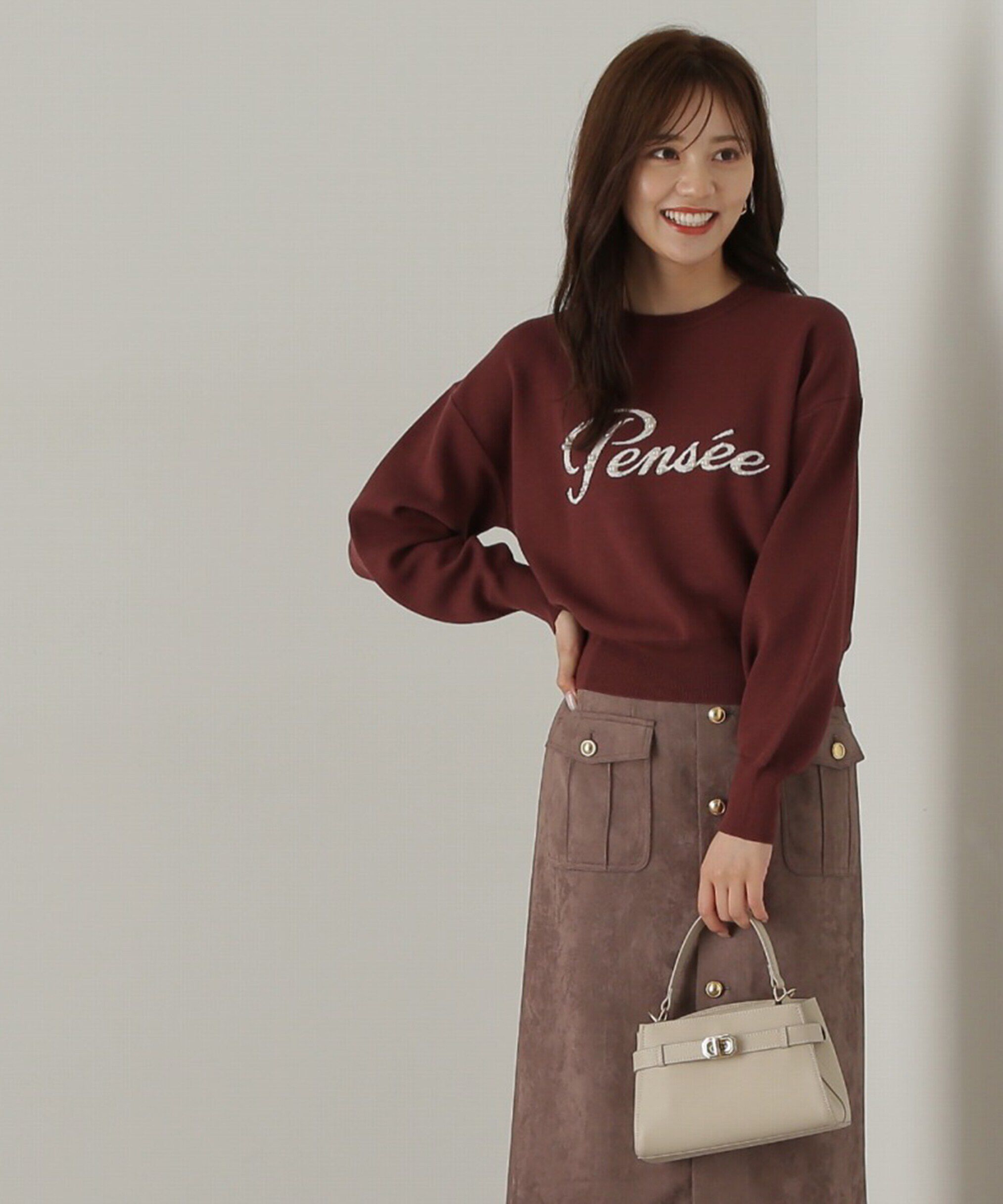 PROPORTION BODY DRESSING「パールロゴニット　WEB限定カラー：ブラウン　24AW」|ニット・セーター|