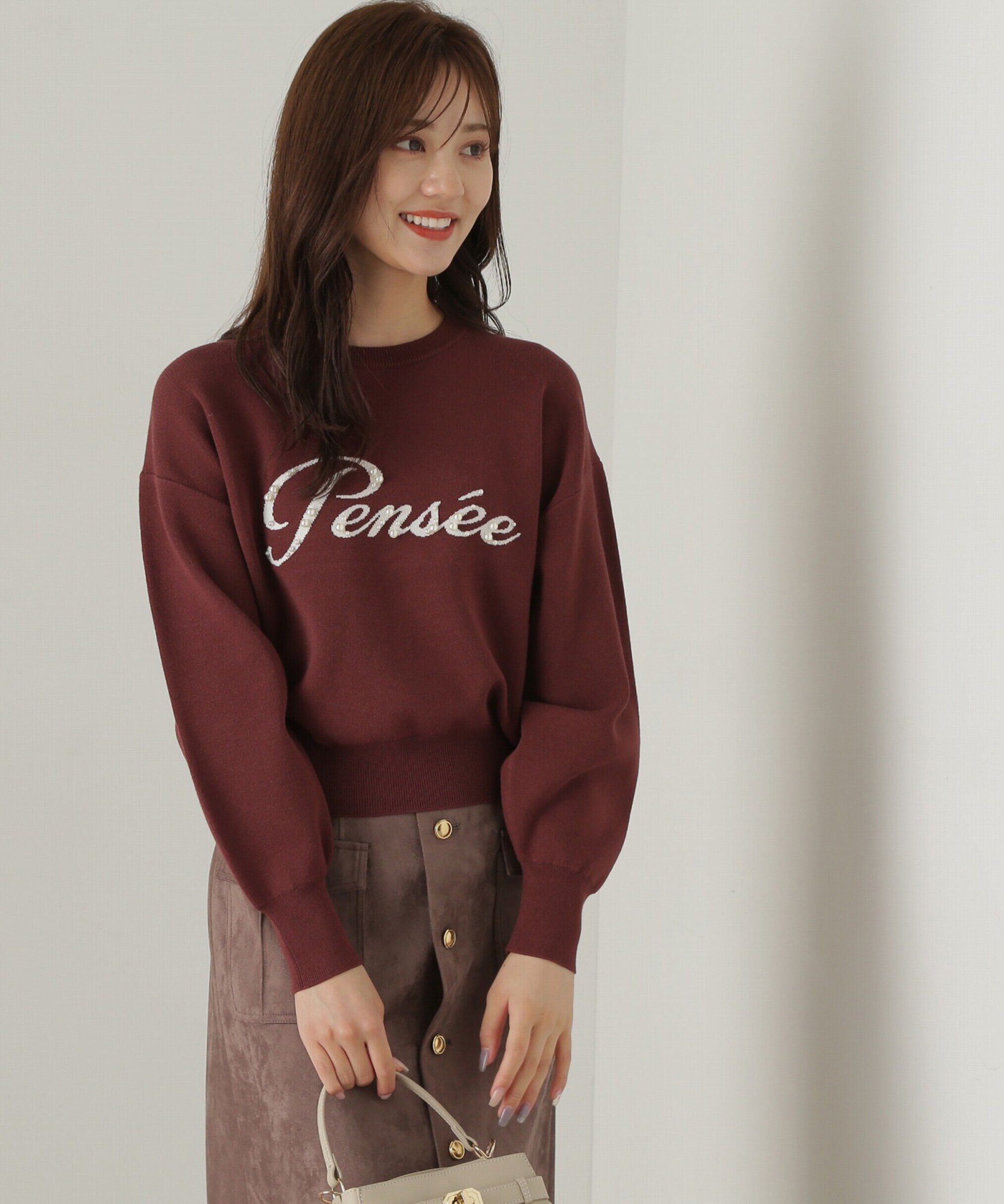 PROPORTION BODY DRESSING「パールロゴニット　WEB限定カラー：ブラウン　24AW」|ニット・セーター|