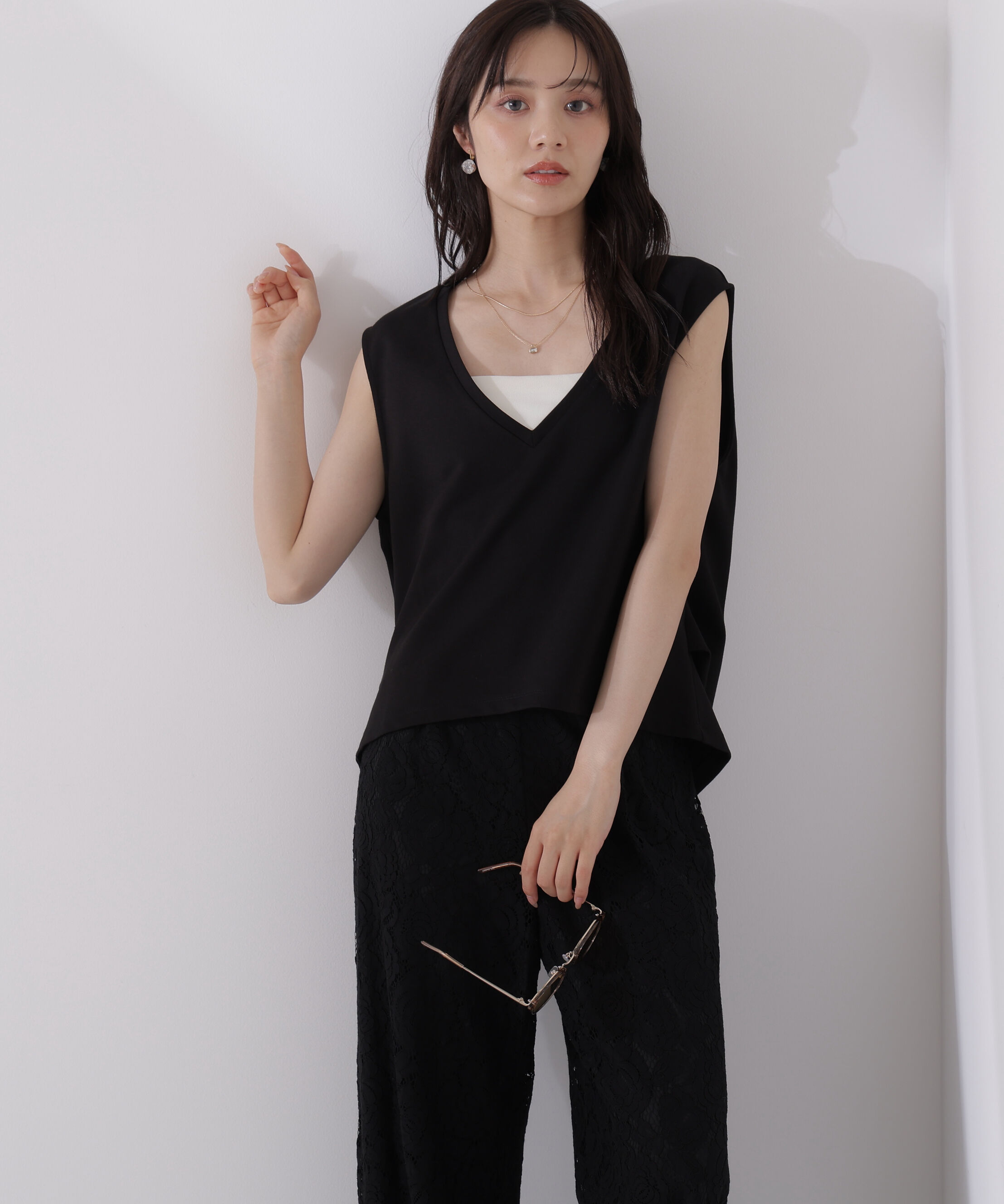 PROPORTION BODY DRESSING「＜ウォッシャブル＞Vネックフォルムカットソー」|Tシャツ・カットソー|