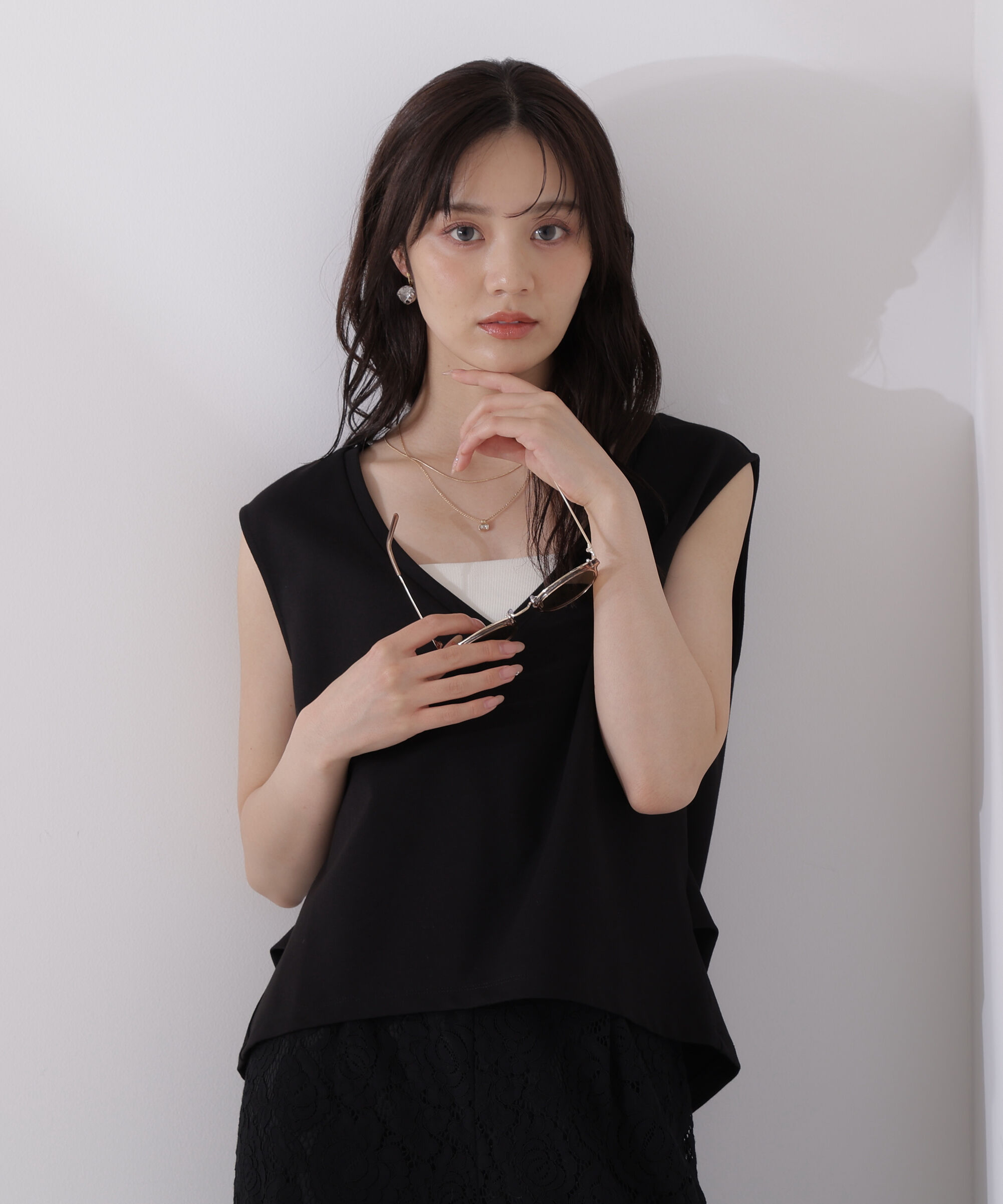 PROPORTION BODY DRESSING「＜ウォッシャブル＞Vネックフォルムカットソー」|Tシャツ・カットソー|