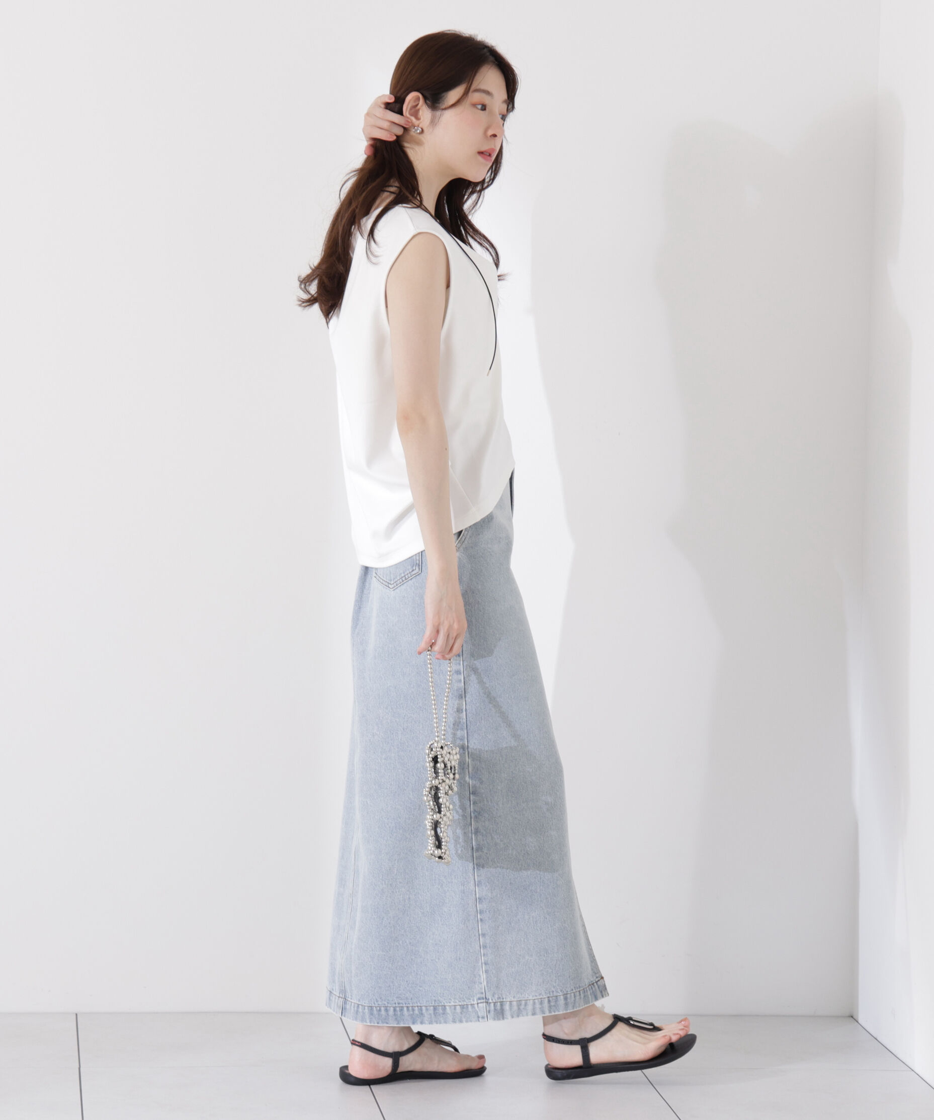 PROPORTION BODY DRESSING「＜ウォッシャブル＞Vネックフォルムカットソー」|Tシャツ・カットソー|