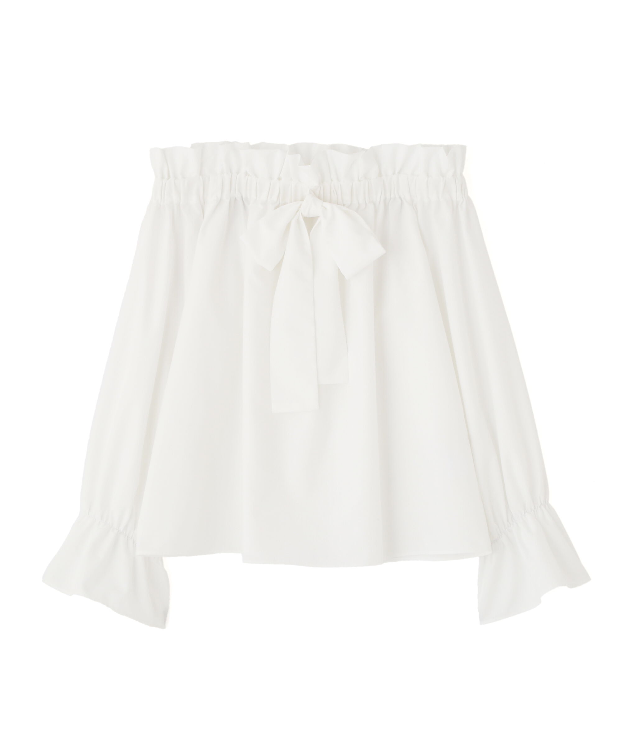 PROPORTION BODY DRESSING「＜ウォッシャブル＞リボン付きオフショルブラウス」|シャツ・ブラウス|