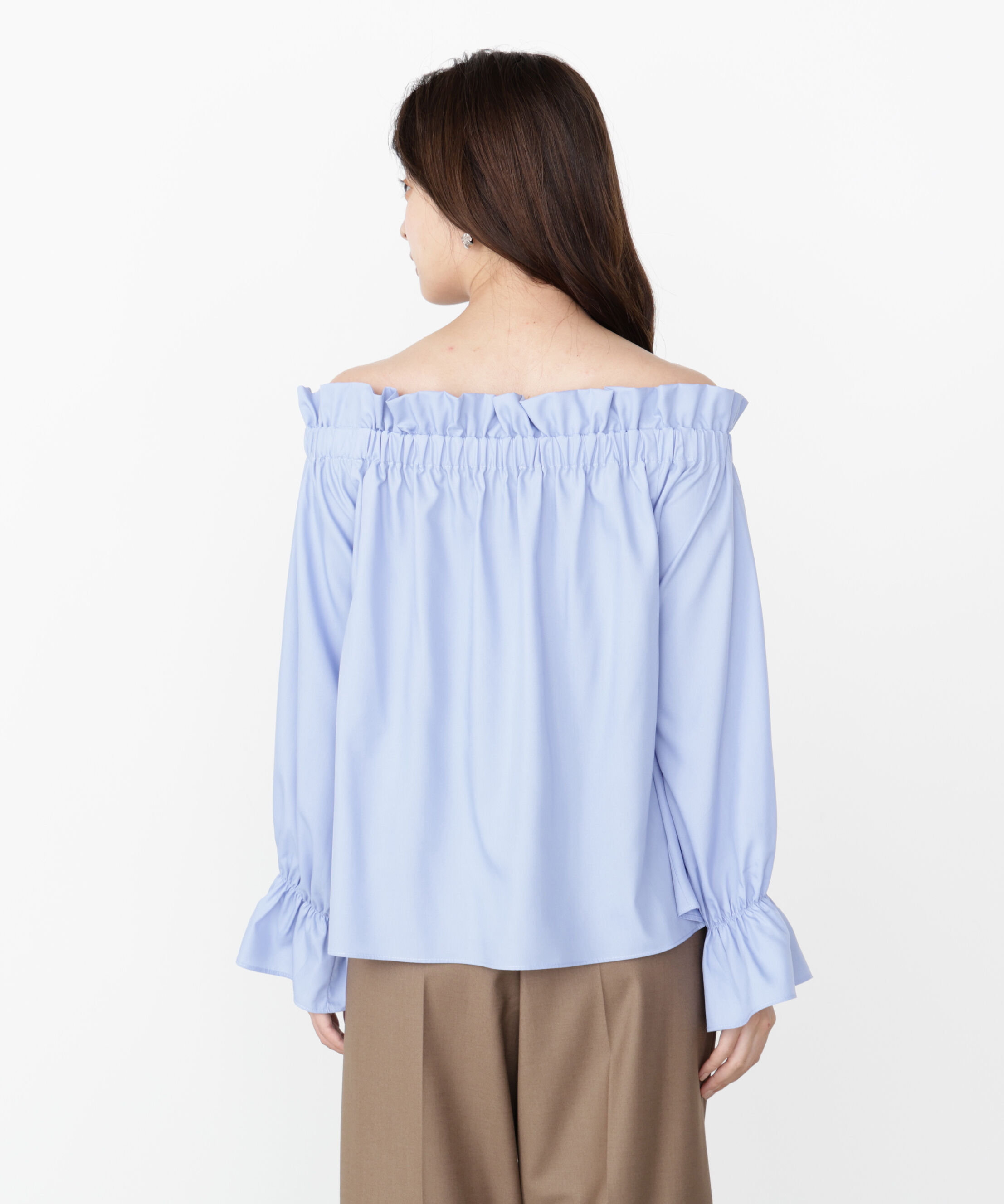 PROPORTION BODY DRESSING「＜ウォッシャブル＞リボン付きオフショルブラウス」|シャツ・ブラウス|