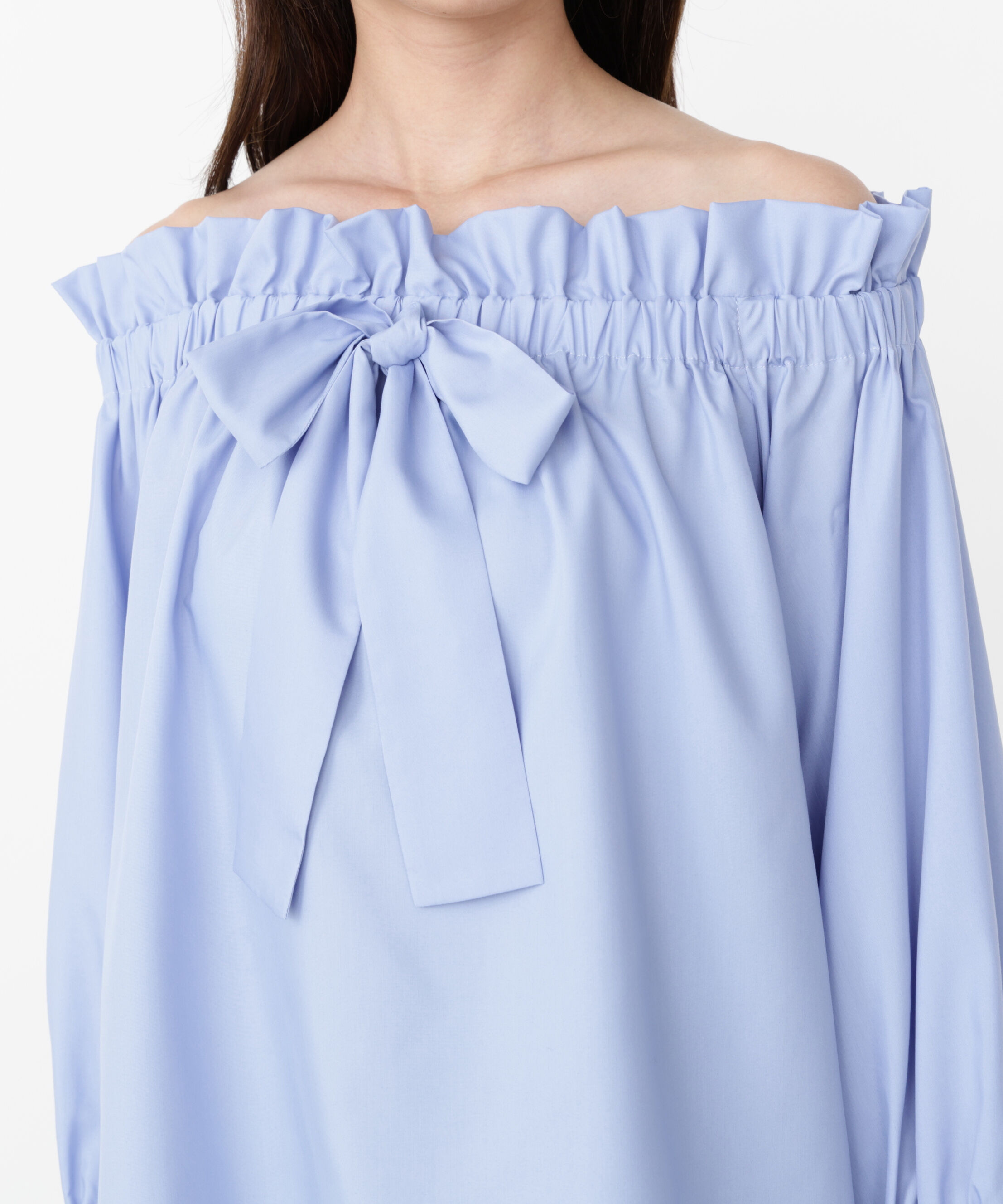 PROPORTION BODY DRESSING「＜ウォッシャブル＞リボン付きオフショルブラウス」|シャツ・ブラウス|