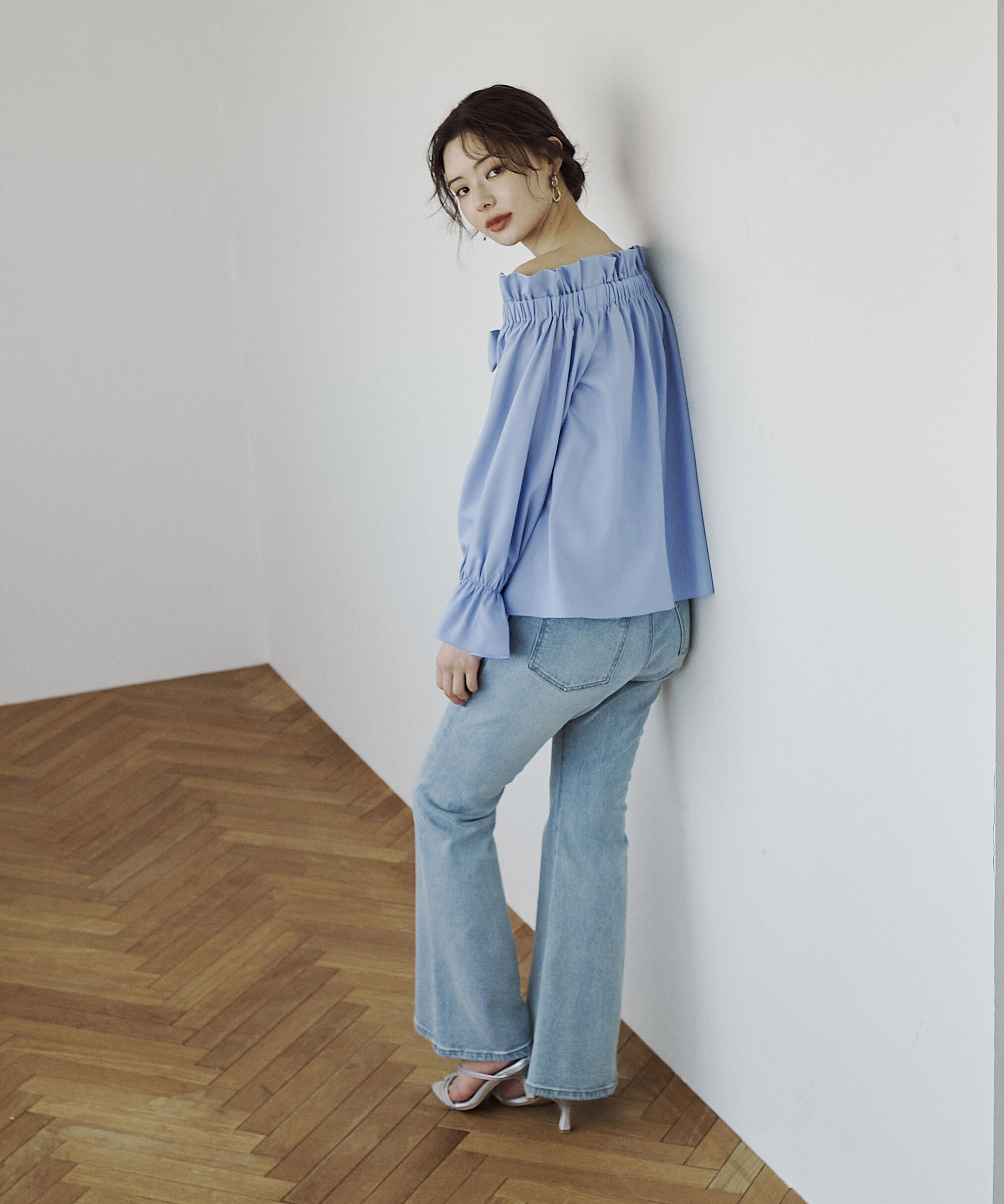 PROPORTION BODY DRESSING「＜ウォッシャブル＞リボン付きオフショルブラウス」|シャツ・ブラウス|