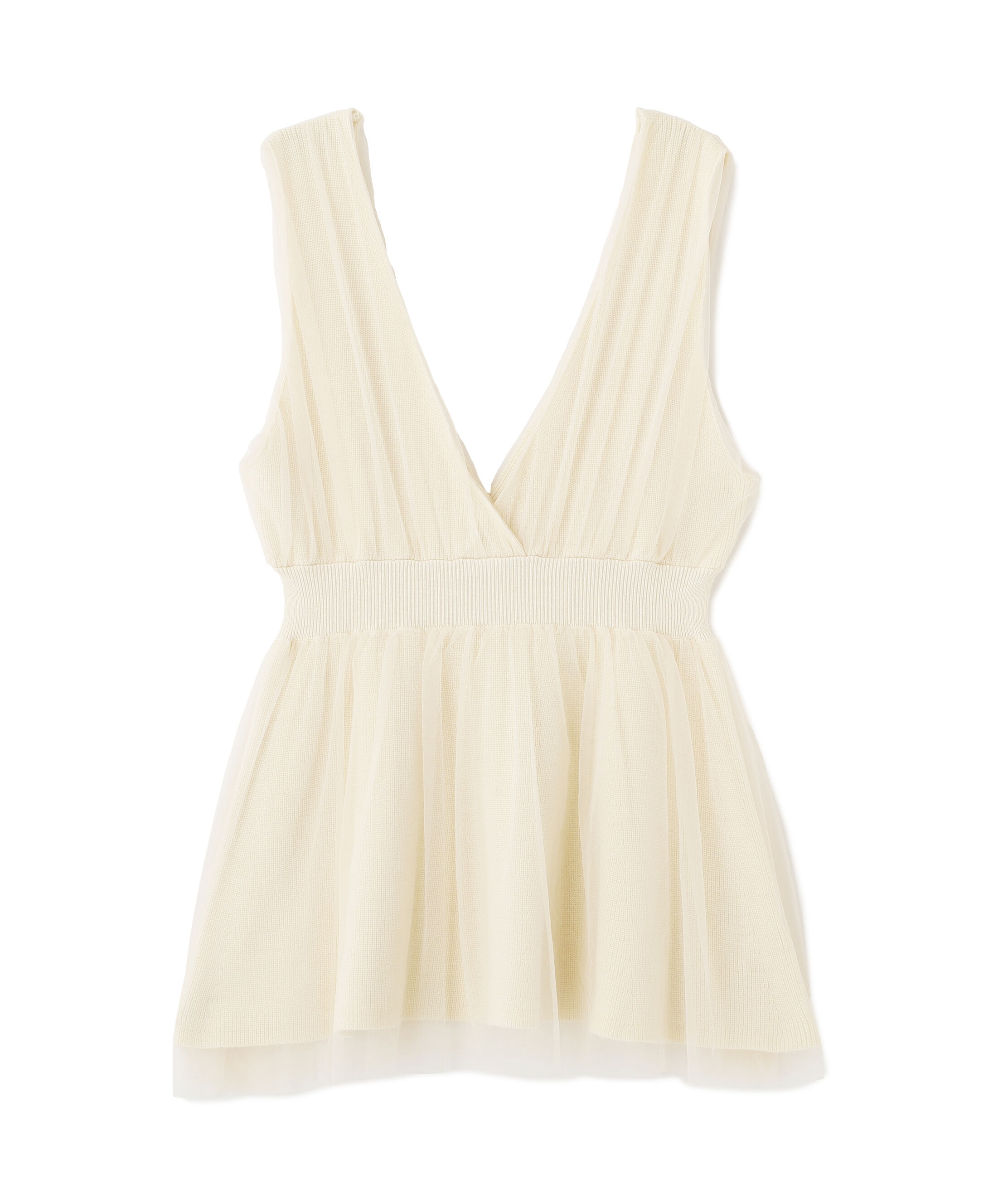 PROPORTION BODY DRESSING「チュールドッキングニットジレ」|ニット・セーター|