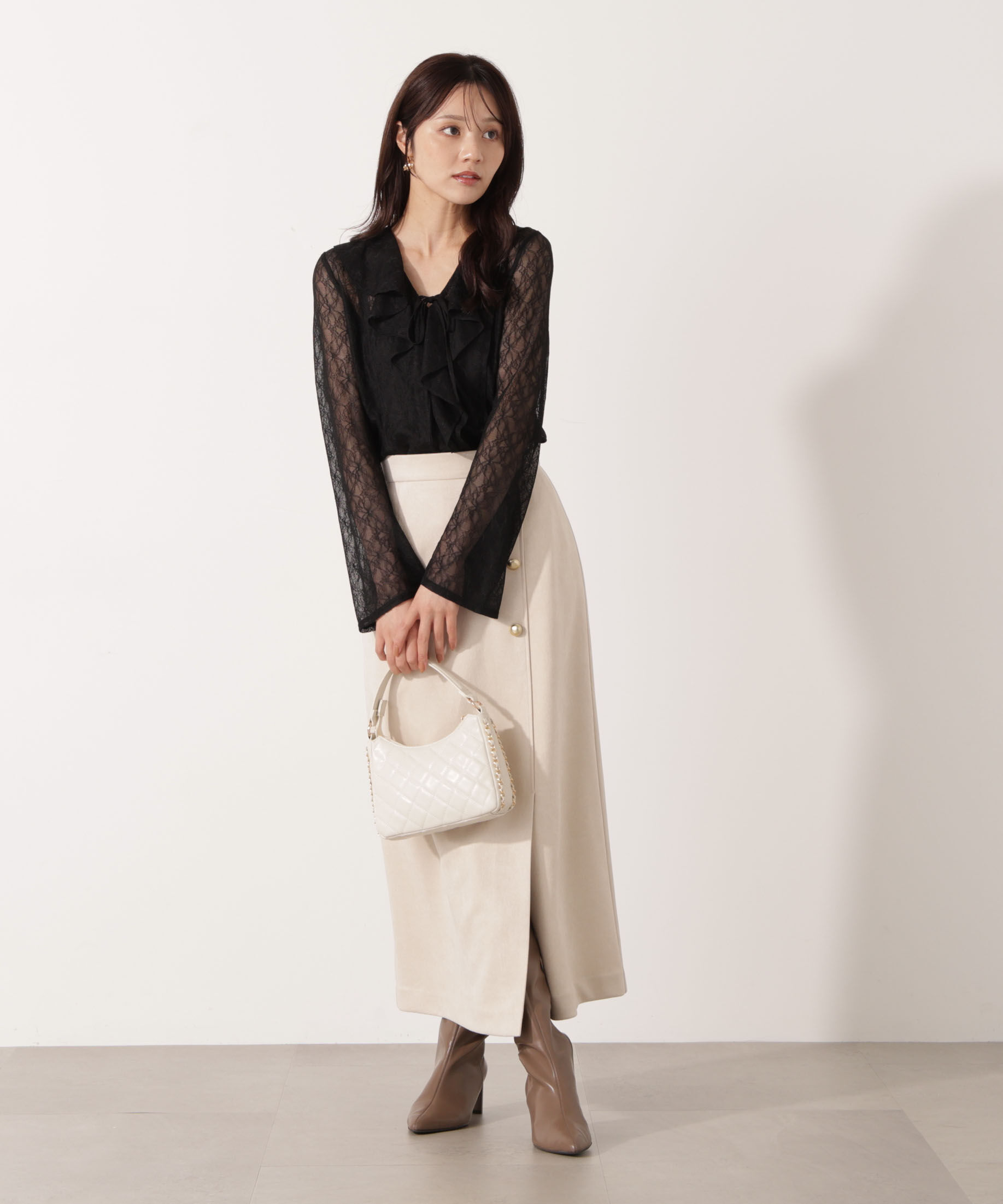 PROPORTION BODY DRESSING「＜ウォッシャブル＞ラッフルレースブラウス 25AW」|シャツ・ブラウス|