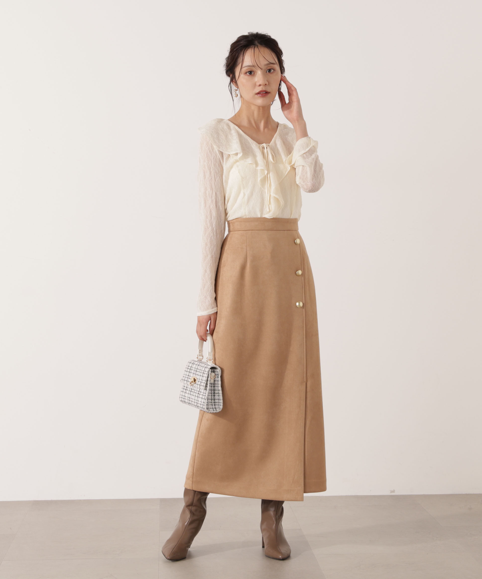 PROPORTION BODY DRESSING「＜ウォッシャブル＞ラッフルレースブラウス 25AW」|シャツ・ブラウス|