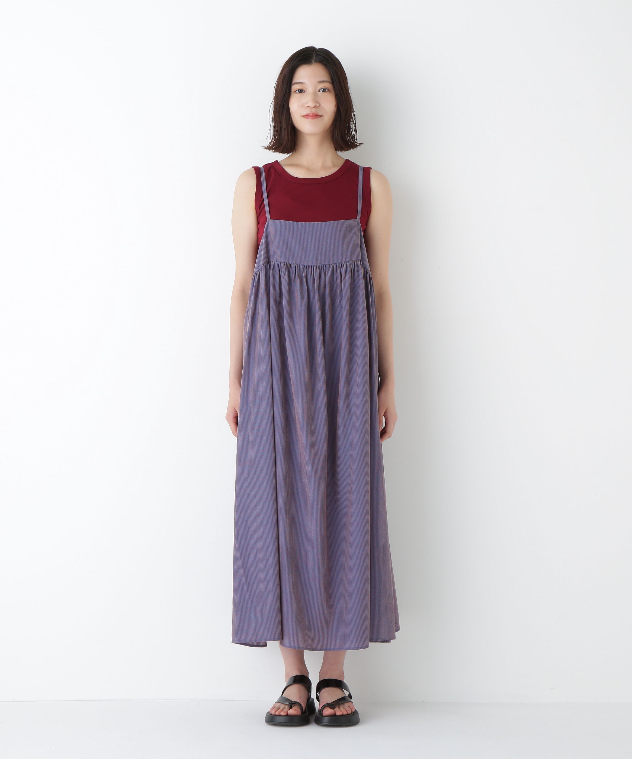  「◆ストライプローンキャミソールワンピース」|ワンピース|