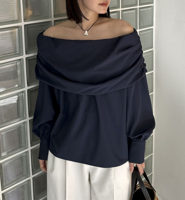 Doux archives「オフショル２ｗａｙブラウス」|シャツ・ブラウス|NAVY