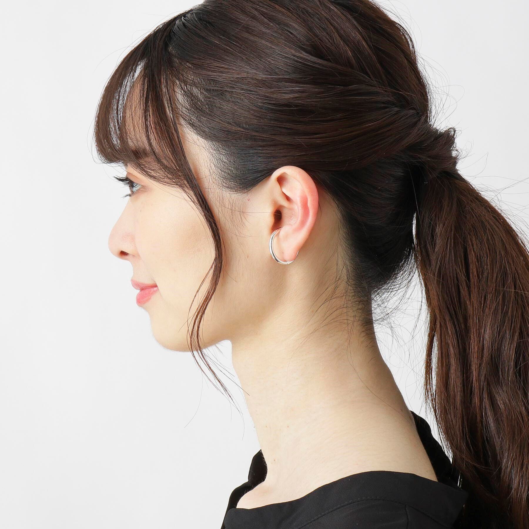 COCOSHNIK「シルバー 丸線中折れ イヤーカフ大」|イヤリング|