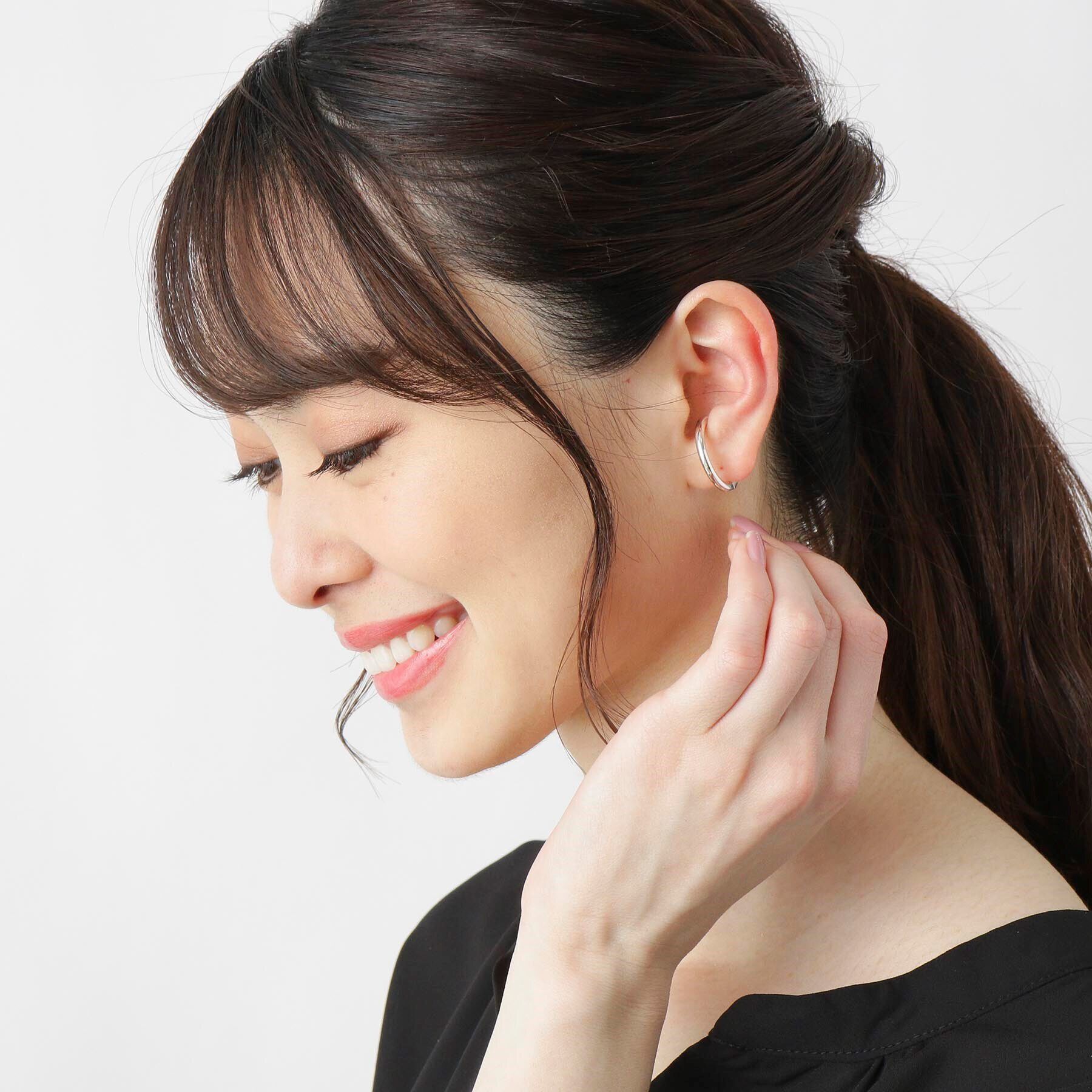 COCOSHNIK「シルバー 丸線中折れ イヤーカフ大」|イヤリング|