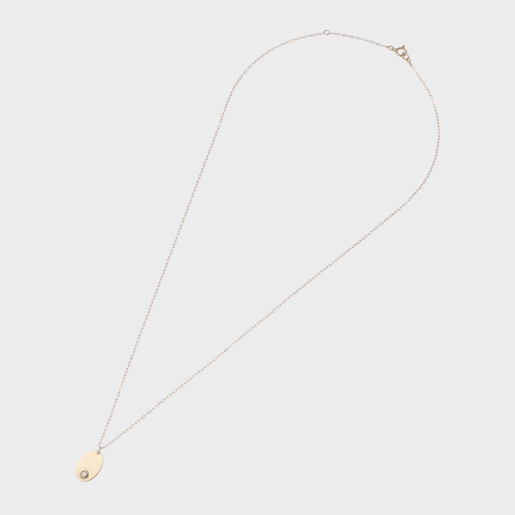 COCOSHNIK「カラーストーン（ムーンストーン）オーバルプレート　ネックレス」|ネックレス|