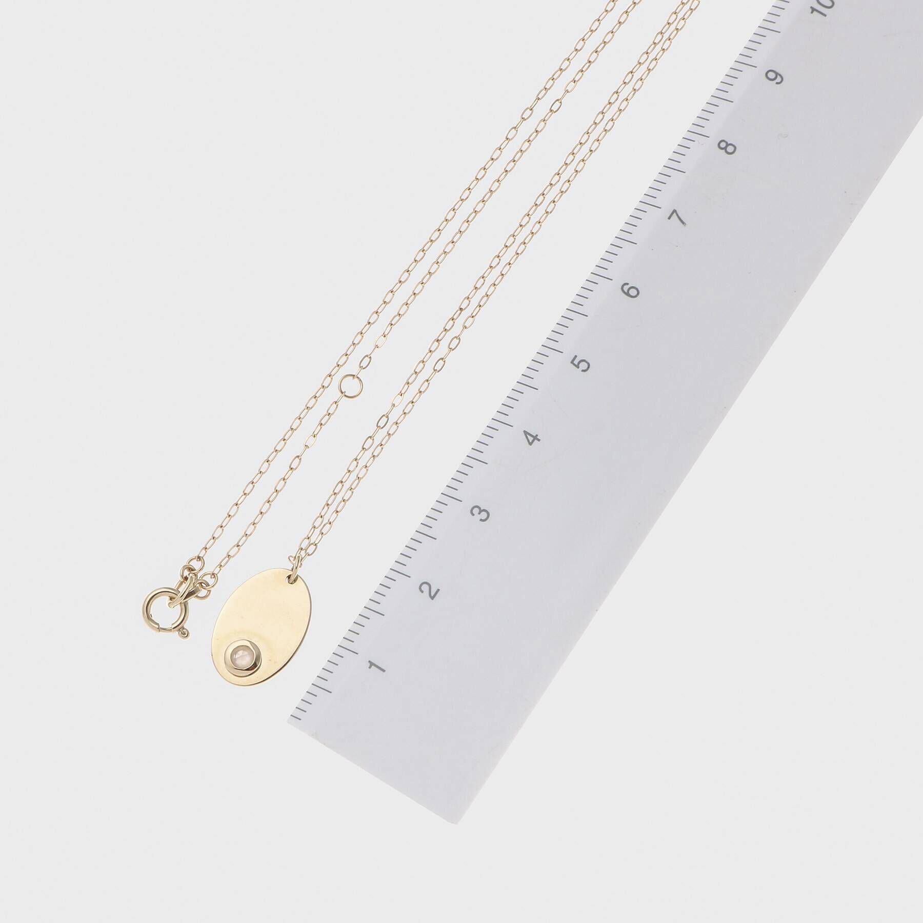 COCOSHNIK「カラーストーン（ムーンストーン）オーバルプレート　ネックレス」|ネックレス|