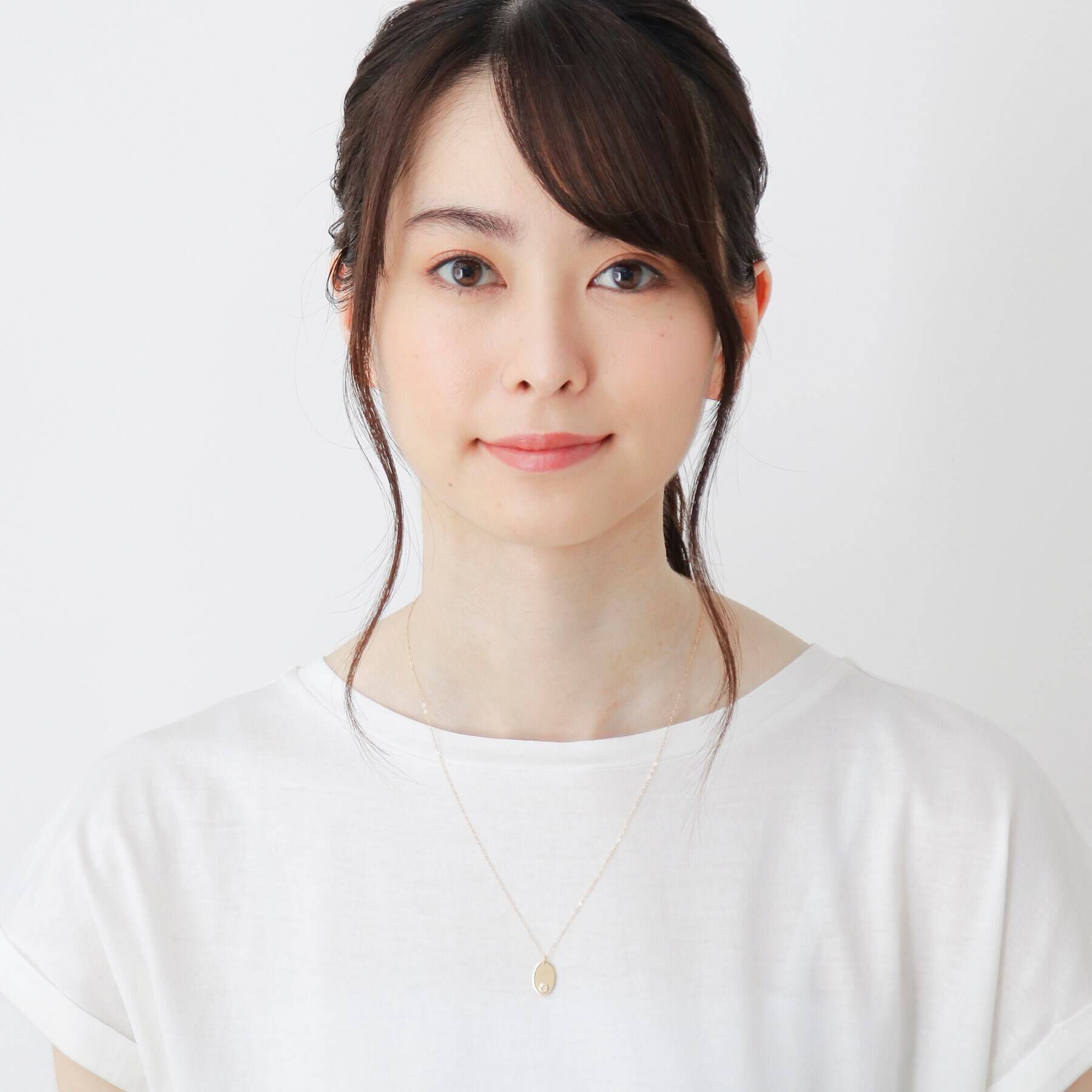 COCOSHNIK「カラーストーン（ムーンストーン）オーバルプレート　ネックレス」|ネックレス|