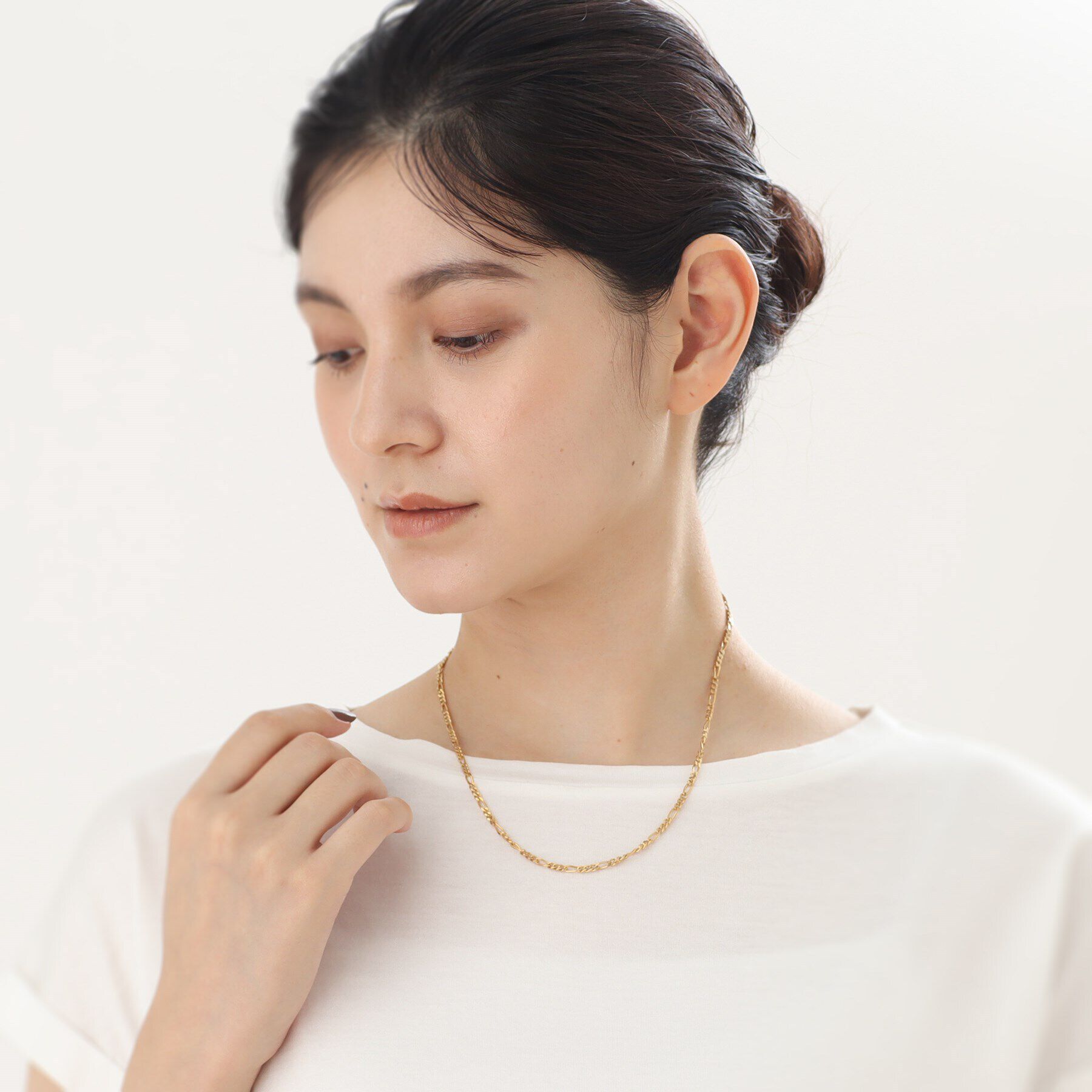 COCOSHNIK ONKITSCH「シルバー デザインチェーン フィガロネックレス GP」|ネックレス|